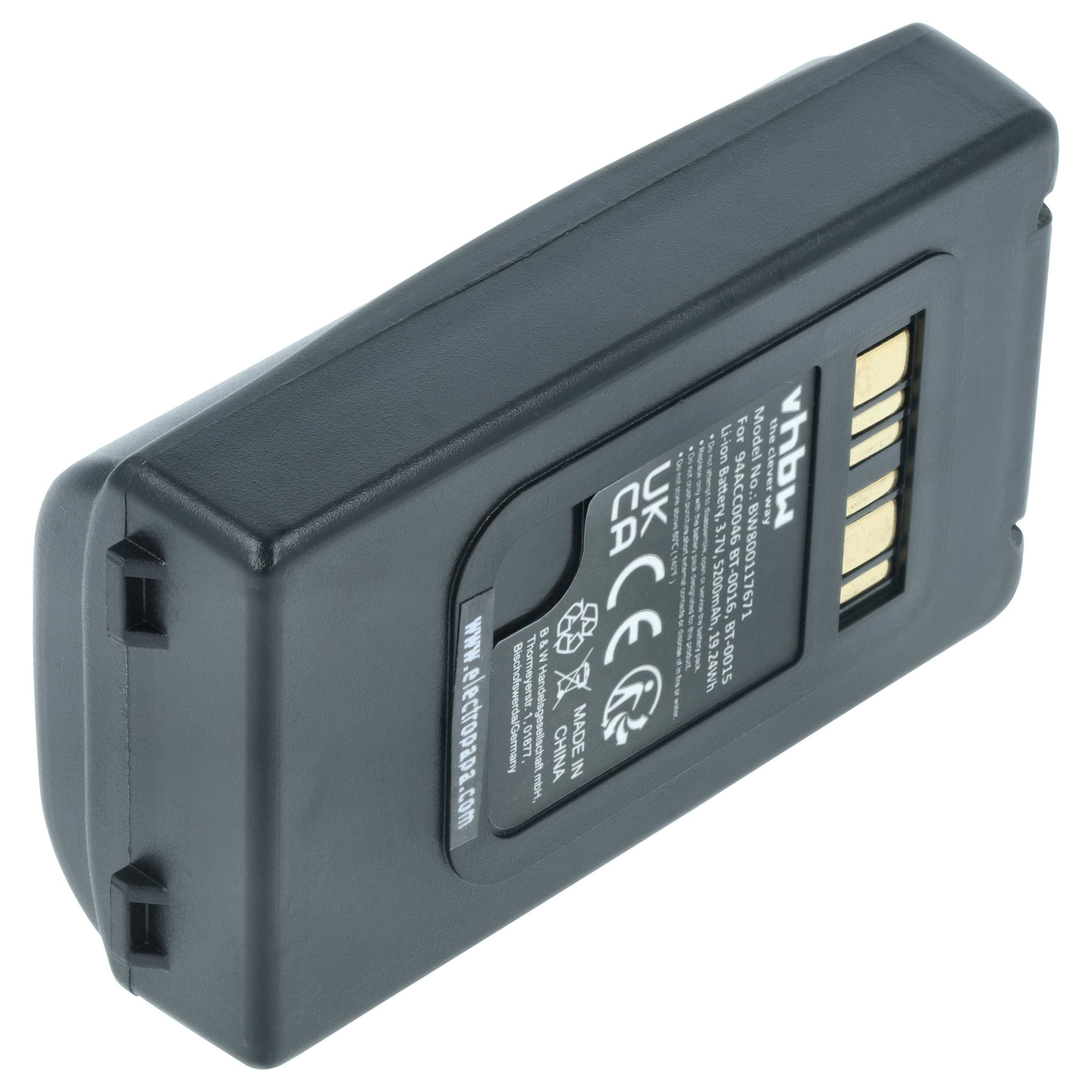 Ein schwarzer Kamera-Akkupack, der Kontaktpunkte auf einer Seite zeigt, mit Modell- und Zertifizierungsdetails, die auf dem Etikett sichtbar sind.