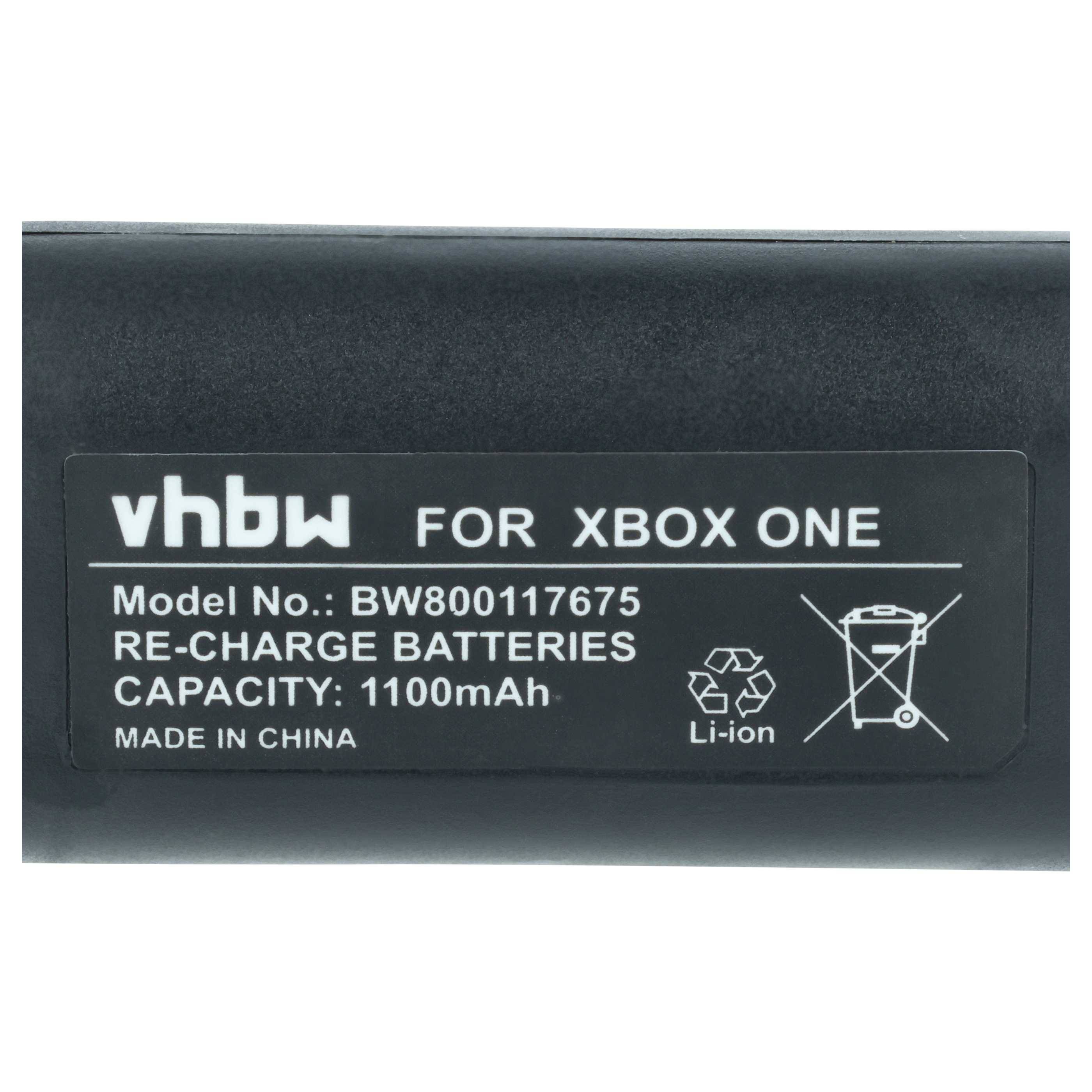 vhbw 2x Akku kompatibel mit Microsoft Xbox One X Controller (1100 mAh, 3 V, Li-Ion) Schwarz