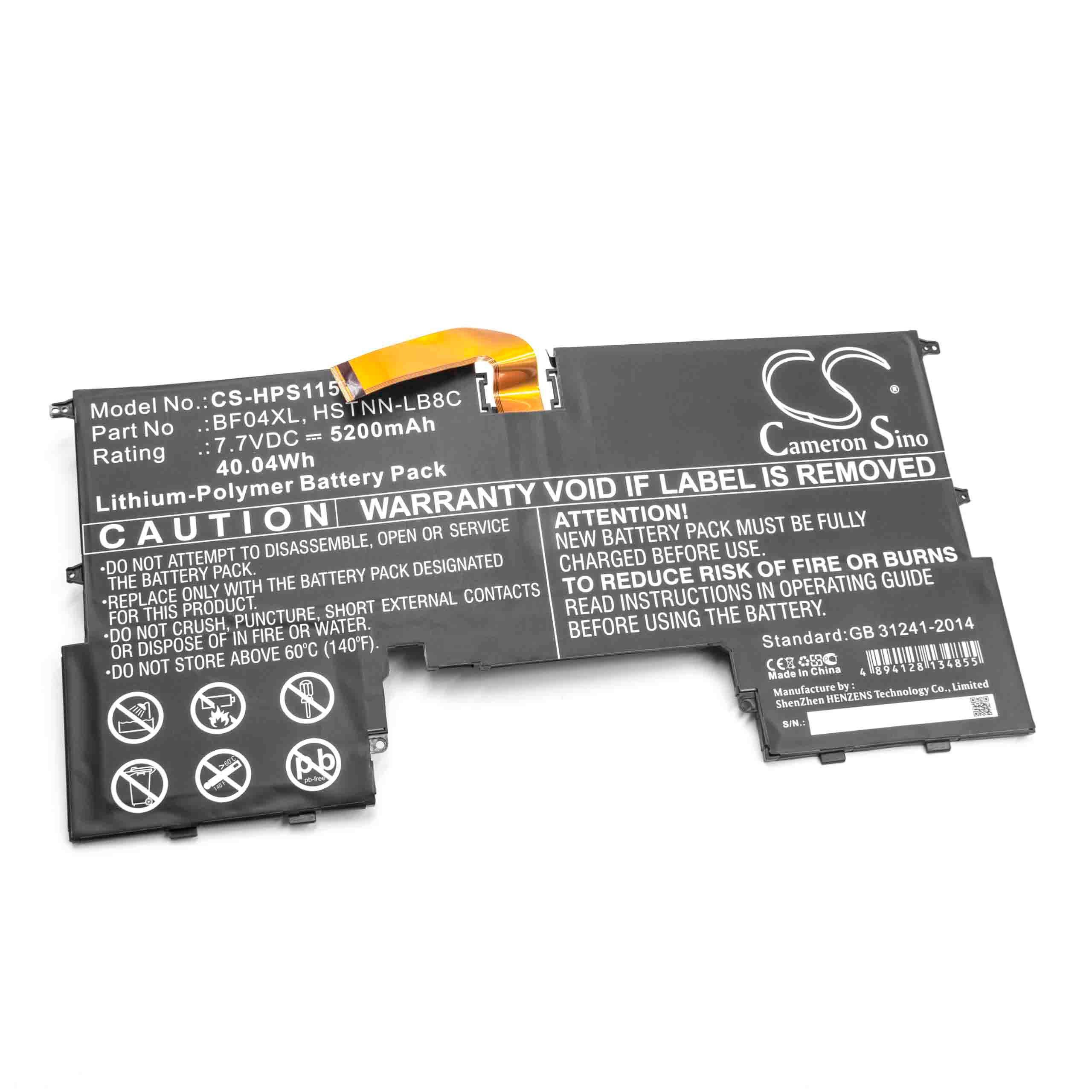 vhbw Akku kompatibel mit HP Spectre Y8J11PA, Y7X41EA, Y8J13PA, Y8J12PA Notebook (5200 mAh, 7,7 V, Li-Polymer)