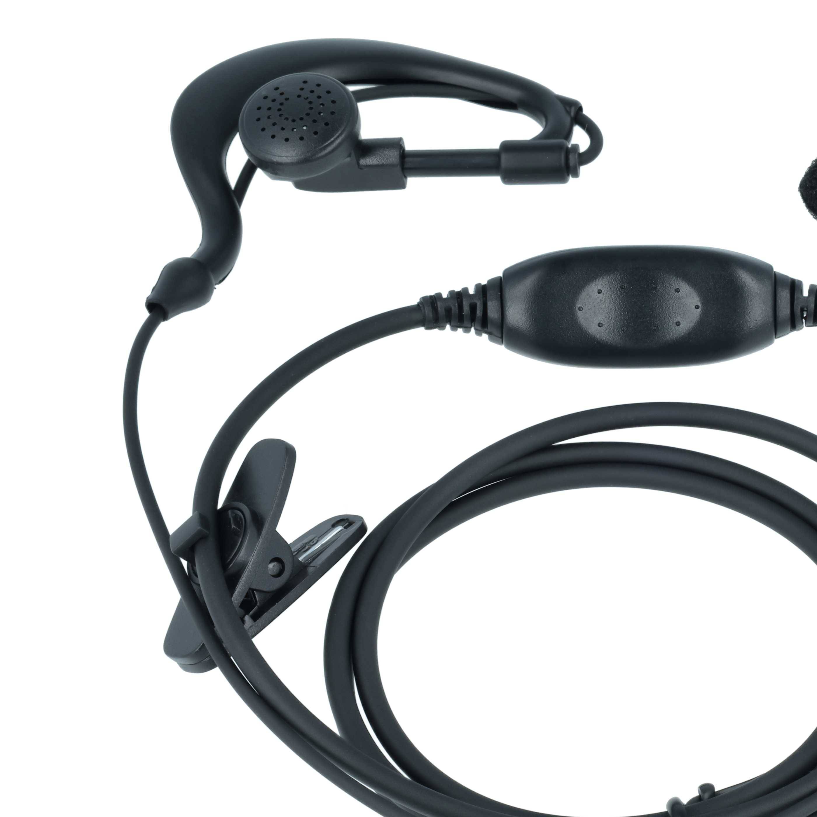 vhbw 10x Headset kompatibel mit Motorola MTH850, MTP850, MTH650, CEP400, Tetra, MTH600, MTH800 Funkgerät - schwarz