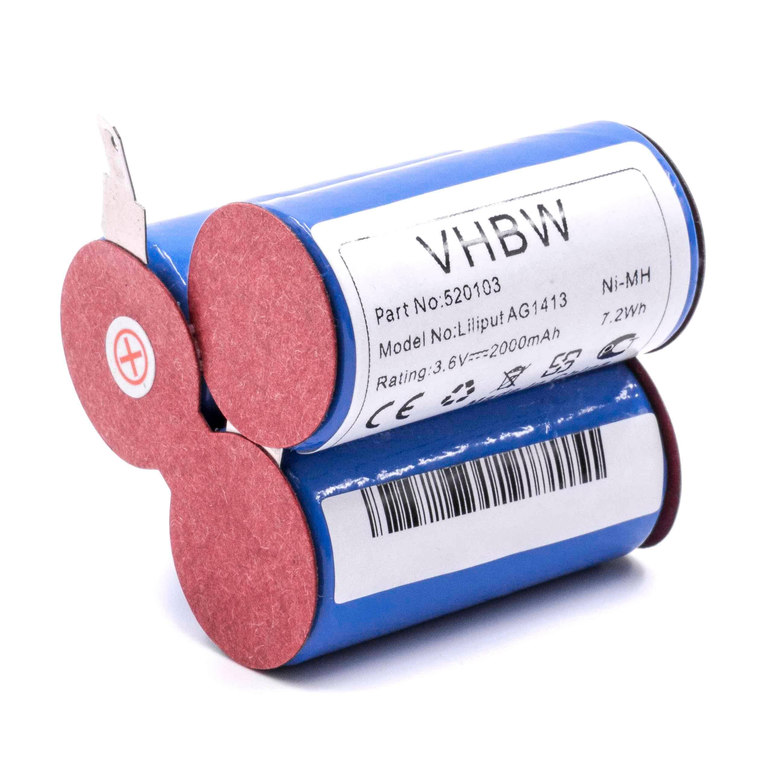 vhbw Akku kompatibel mit AEG Classic 1 Staubsauger (2000 mAh, 3,6 V, NiMH)