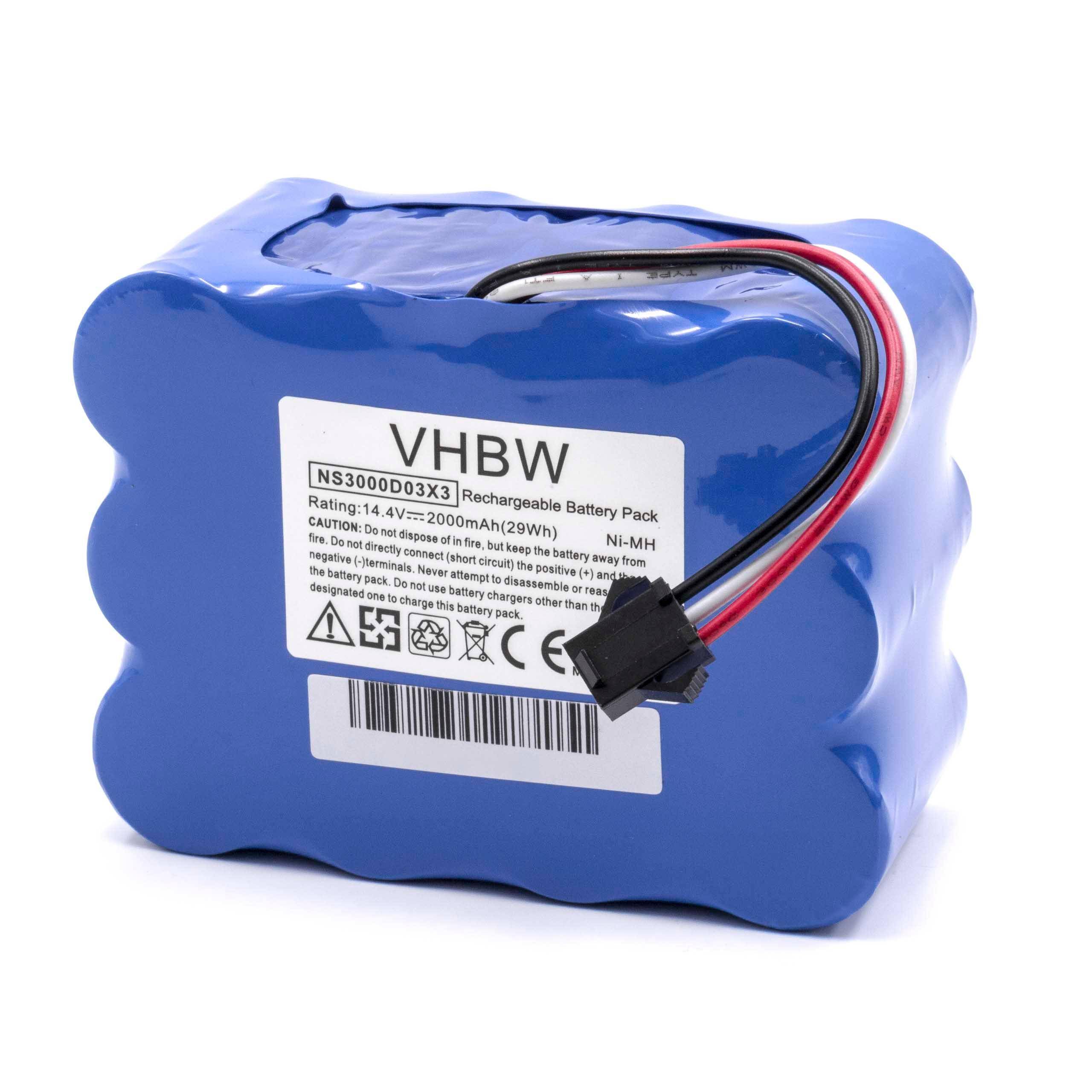 vhbw Akku kompatibel mit TCL R3, R2, R1 Staubsauger (2000 mAh, 14,4 V, NiMH)