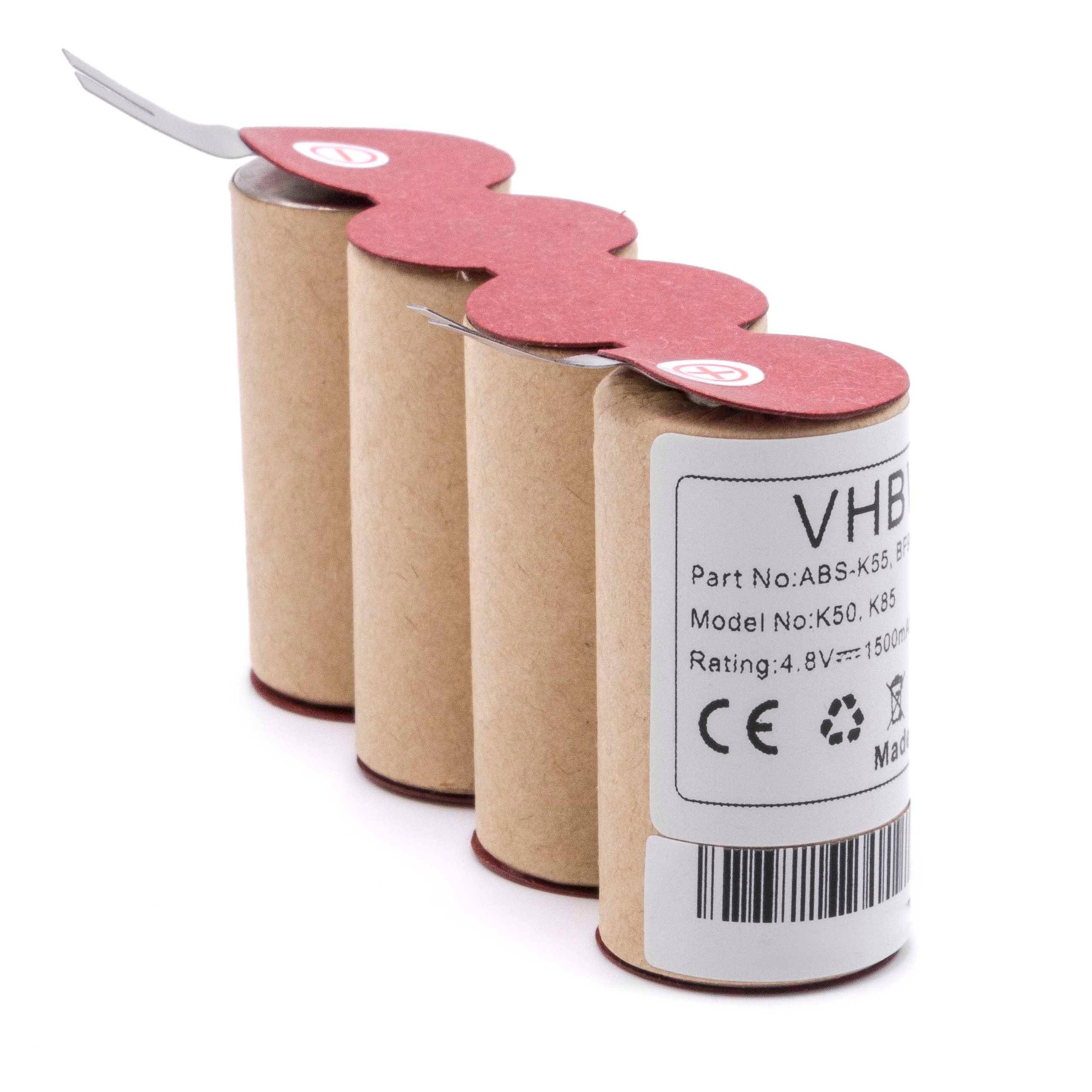 vhbw Akku Ersatz für Kärcher BF9900, ABS-K55 für Staubsauger (1500 mAh, 4,8 V, NiMH)