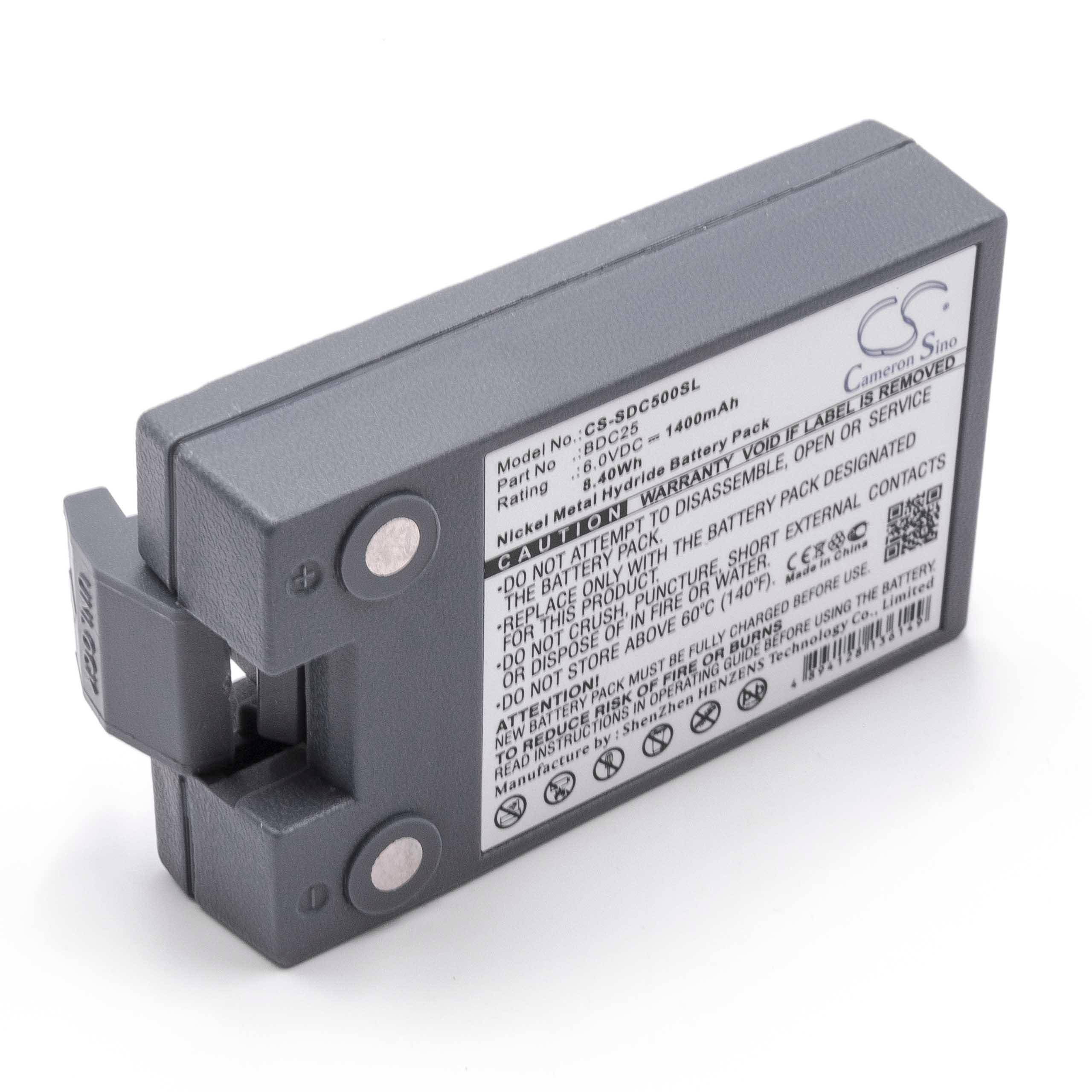 vhbw Akku Ersatz für Sokkia BDC25M | BDC25B, BDC25A, BDC25 für Lasermessgerät, Messgerät (1400 mAh, 6 V, NiMH)