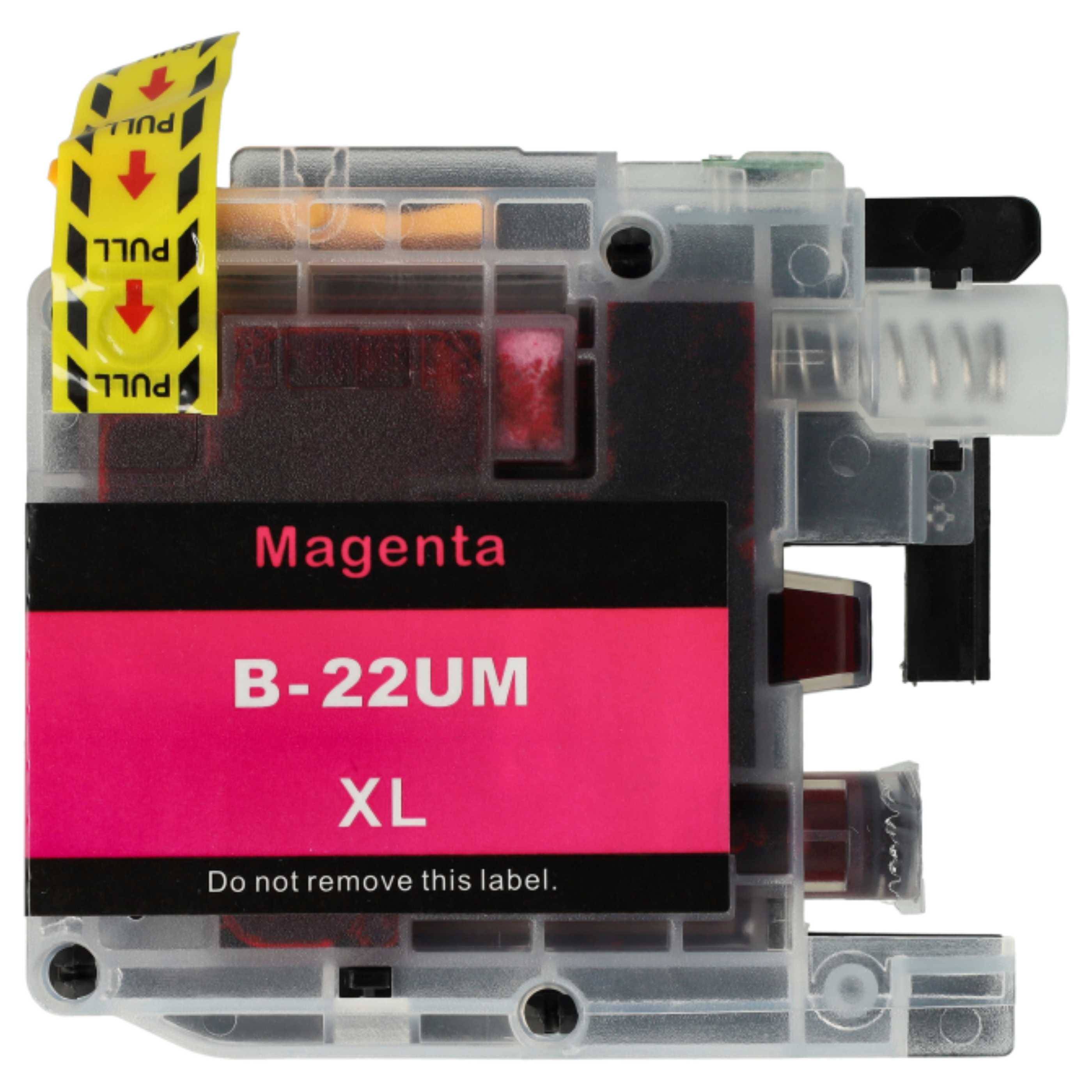 vhbw 4x Tintenpatronen als Ersatz für Brother LC22UM | LC-22UM, LC-22UC XL, LC-22UCXL - Set Cyan, Magenta, Yellow, Schwarz + Chip (Kompatibel)