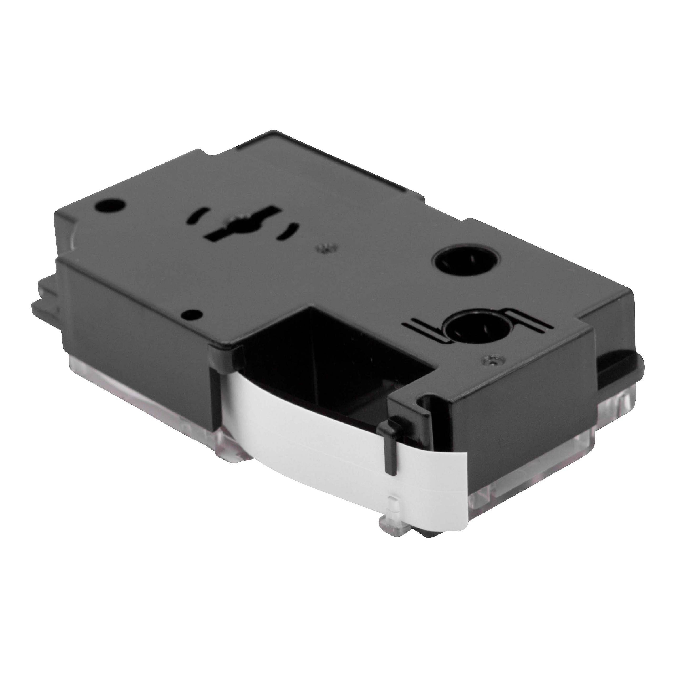 vhbw Schriftband-Kassette kompatibel mit Casio KL-750E | KL-300, KL-70E, KL-200E, KL-60, KL-7000 Etiketten-Drucker 5,5m x 12mm Schwarz auf Weiß