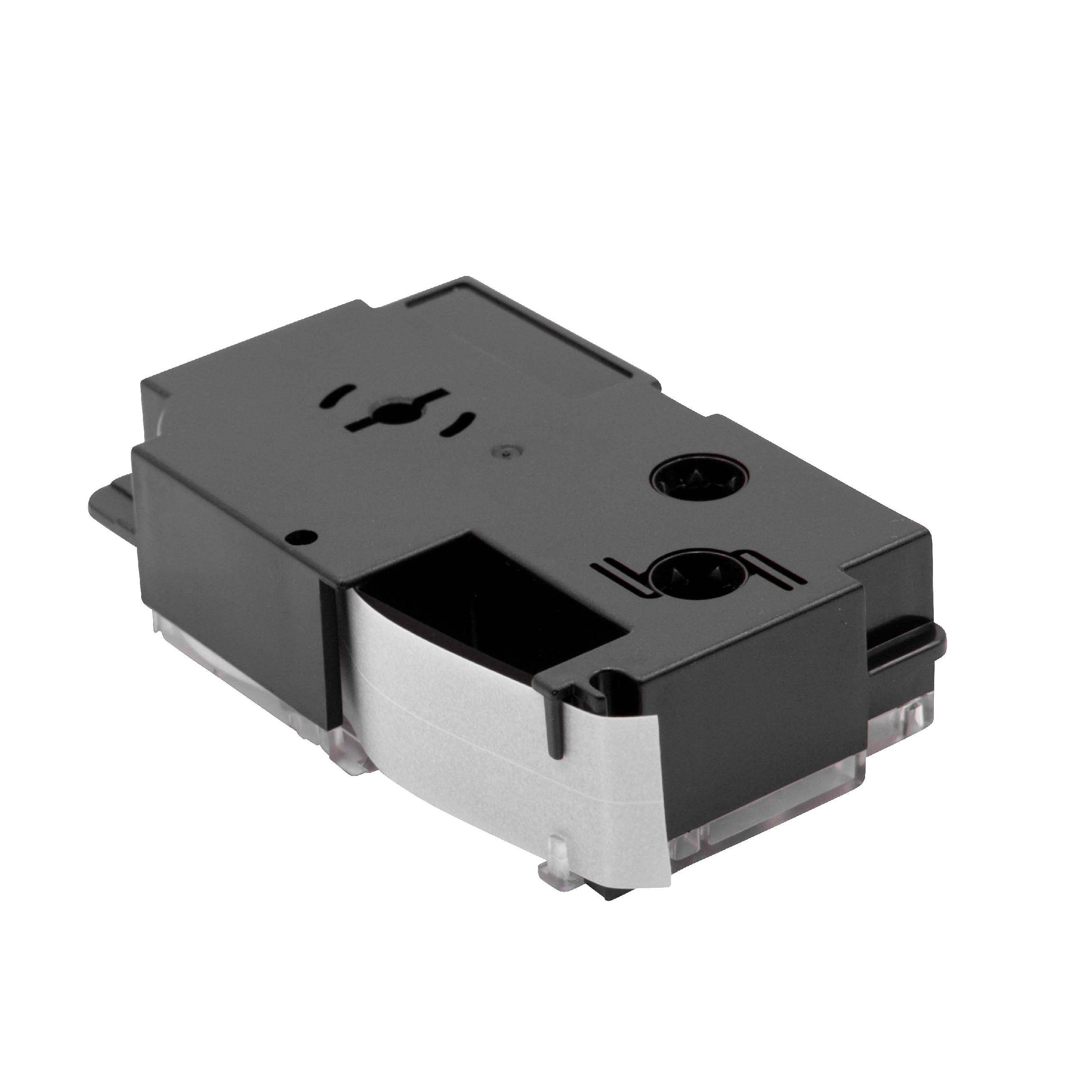 vhbw 1x Schriftband-Kassette kompatibel mit Casio KL-200, KL-2000, KL-300, KL-200E, KL-7000 Etiketten-Drucker 5,5m x 18mm Schwarz auf Transparent