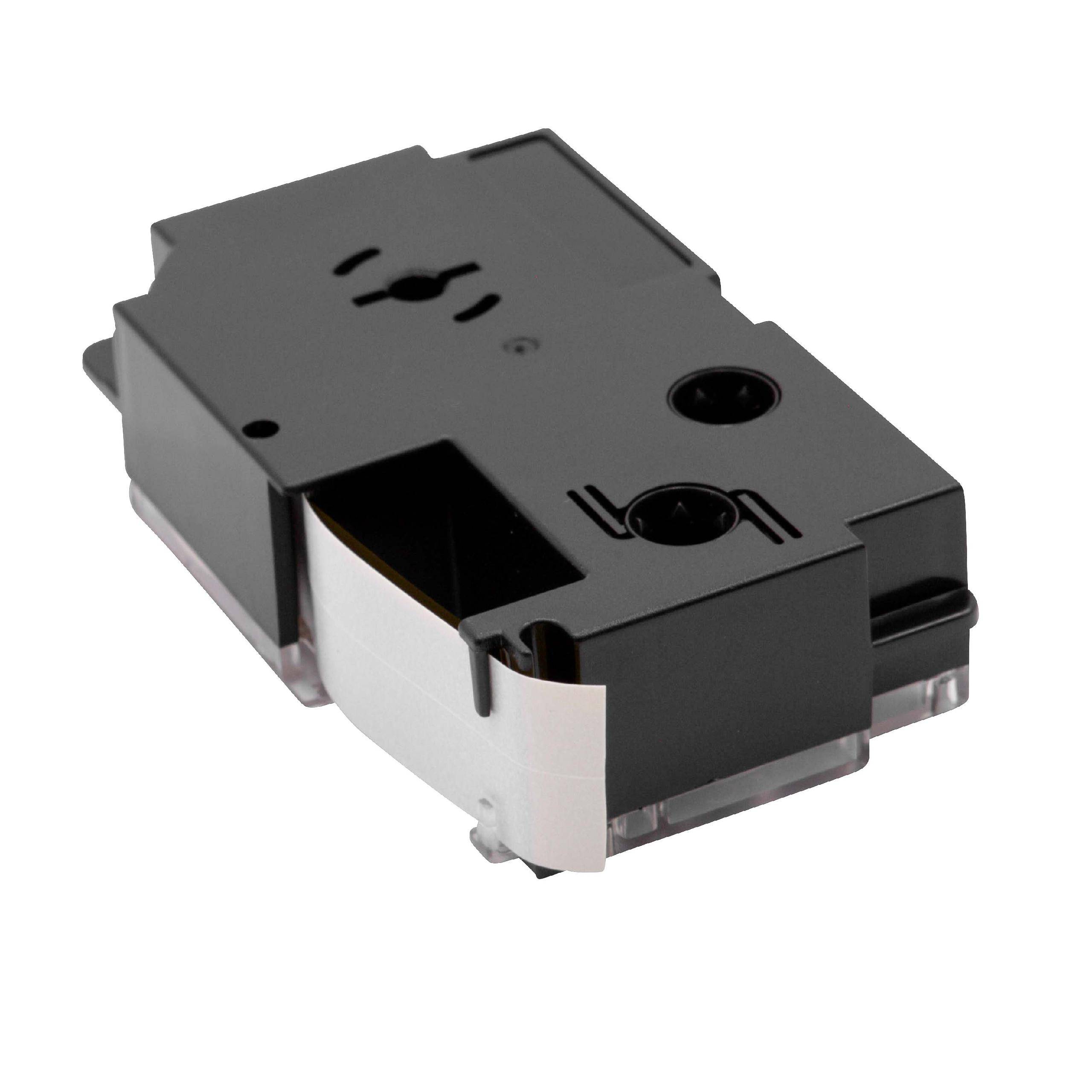 vhbw Schriftband-Kassette kompatibel mit Casio KL-200, KL-130, KL-100E, KL-120, KL-1500, CW-L300 Etiketten-Drucker 5,5m x 18mm Schwarz auf Gelb