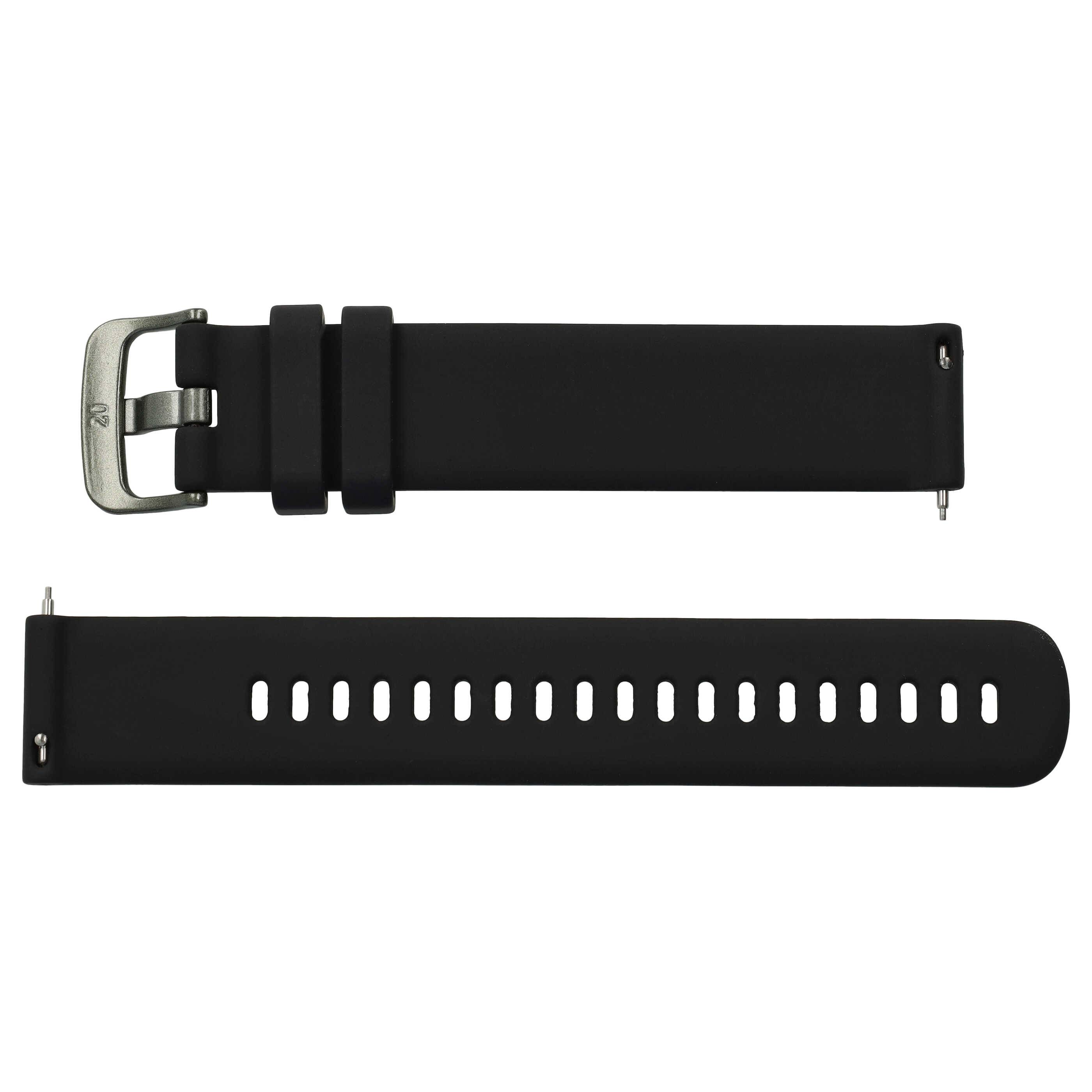vhbw Ersatz Armband L kompatibel mit Samsung Galaxy Watch 42mm (SM-R815) Fitnessuhr, Smartwatch - Silikon schwarz