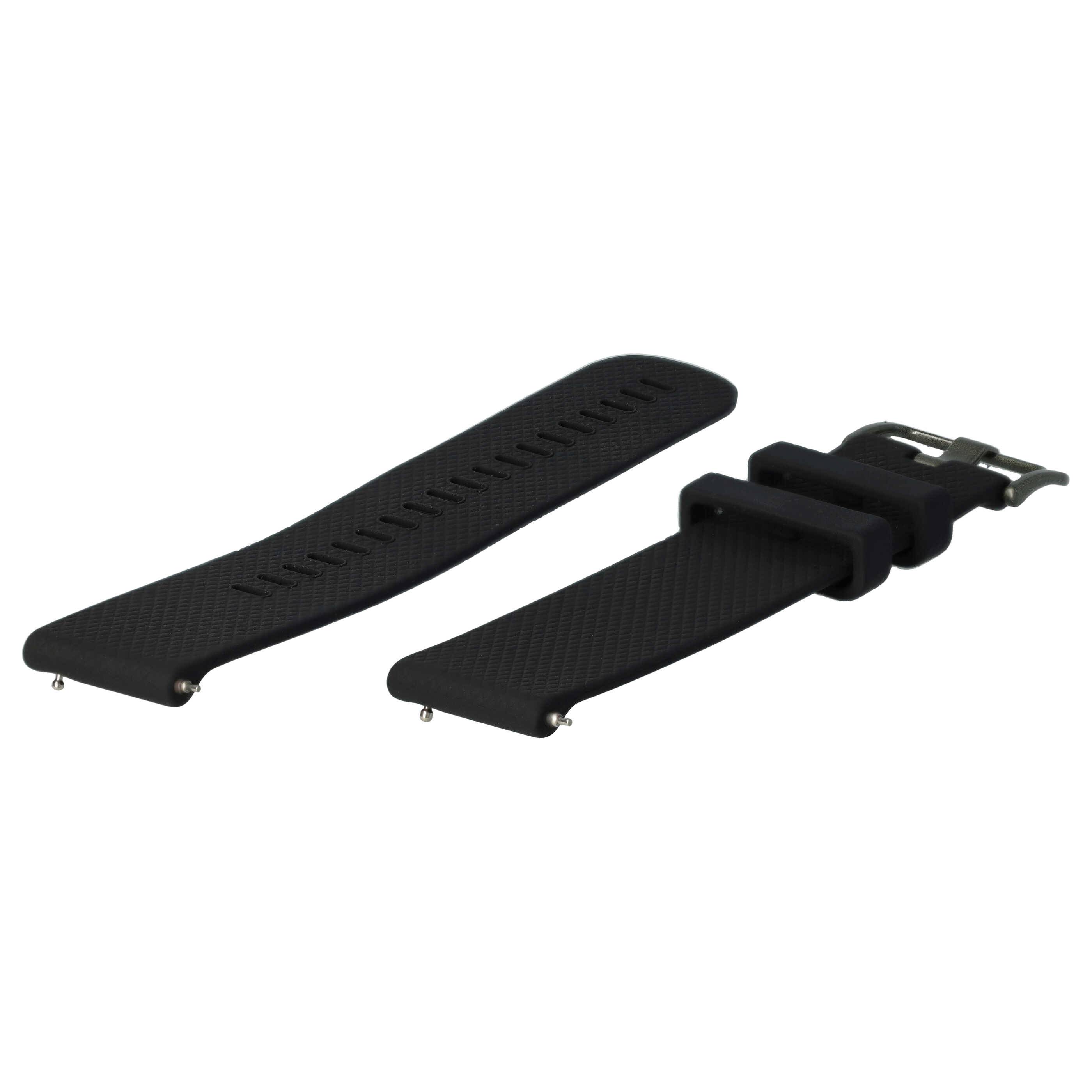 vhbw Ersatz L Armband kompatibel mit Samsung Galaxy Watch 46mm (SM-R805) Fitnessuhr, Smartwatch - Silikon schwarz