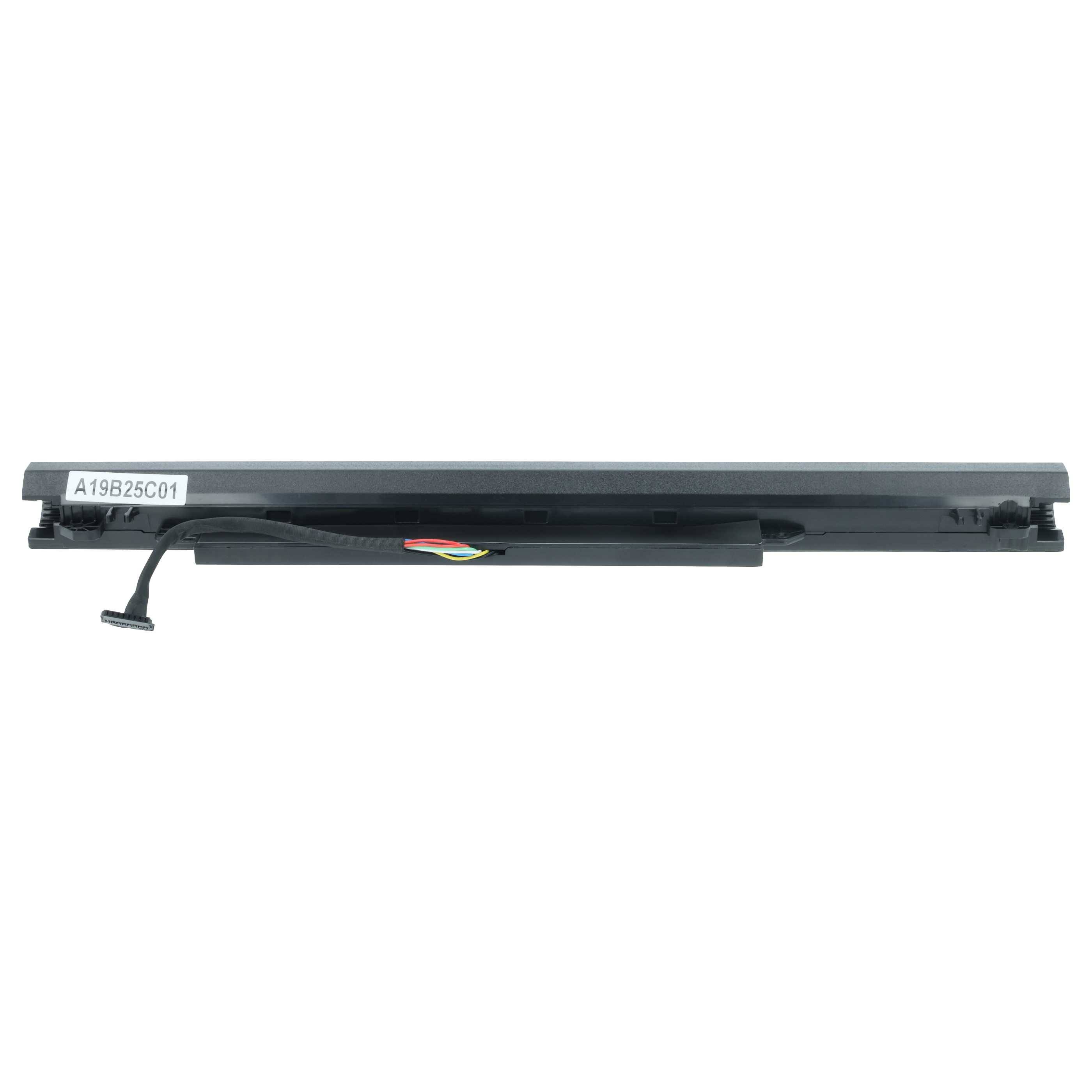 Eine lange, dünne Laptop-Batterie, Modell A1982C601, mit einem schwarzen Gehäuse und einem mehrfarbigen Drahtanschluss, horizontal ausgerichtet.