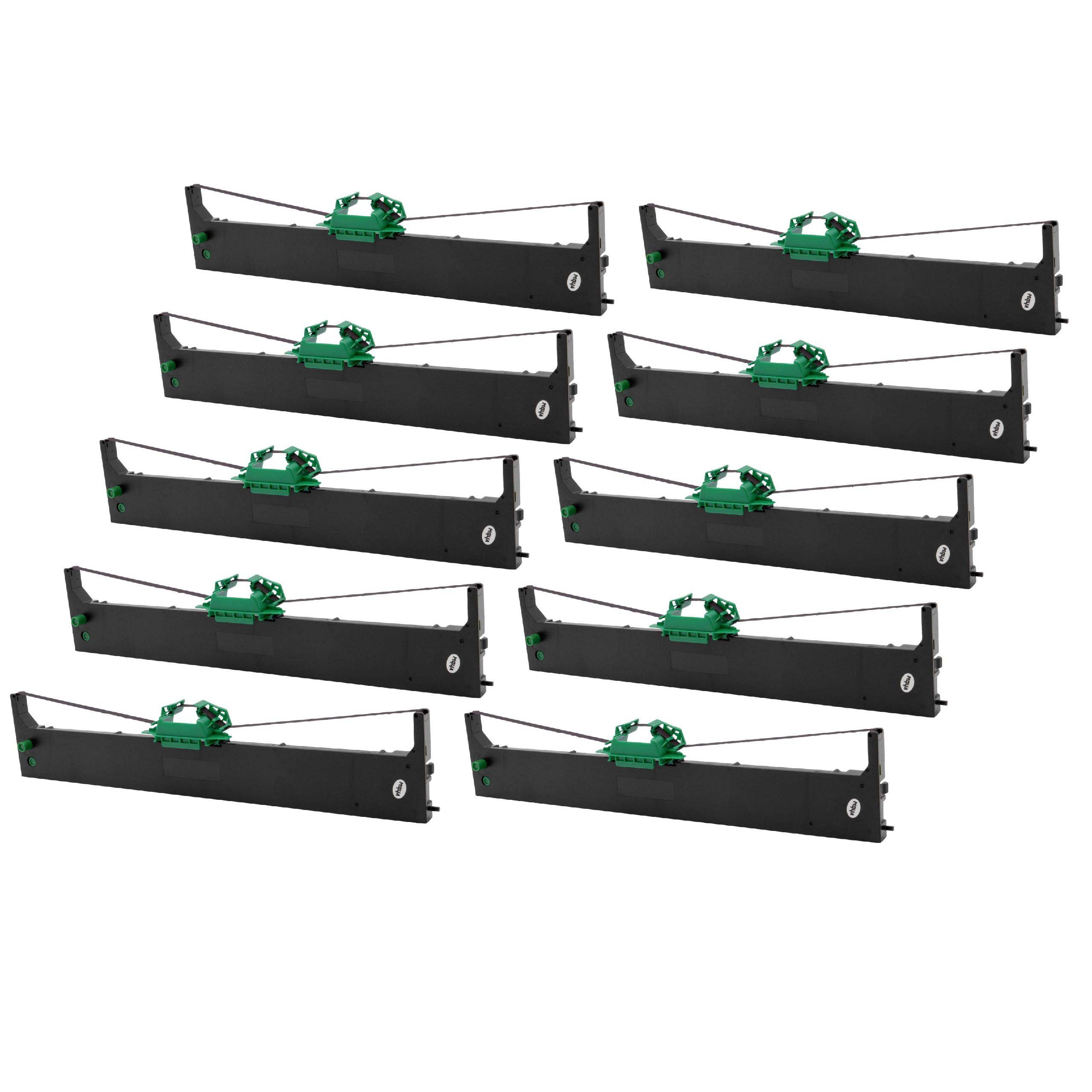 vhbw 10x Farbband Schriftband kompatibel mit Olivetti DM95, PR9B, PR9+, PR9, DM99 Nadeldrucker, Bondrucker - Schwarz
