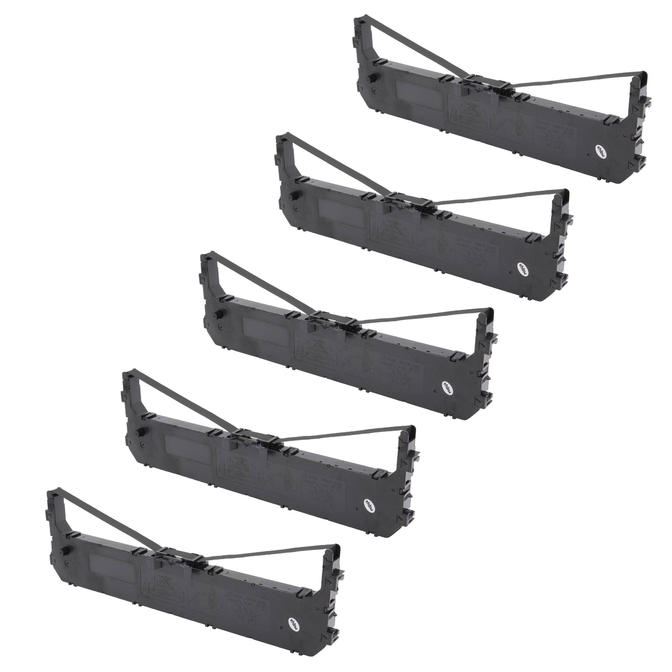 vhbw 5x Farbband Schriftband kompatibel mit Panasonic KX-P180 | KX-P1131, KX-P1668, KX-P190, KX-P181 Nadeldrucker, Bondrucker - Schwarz