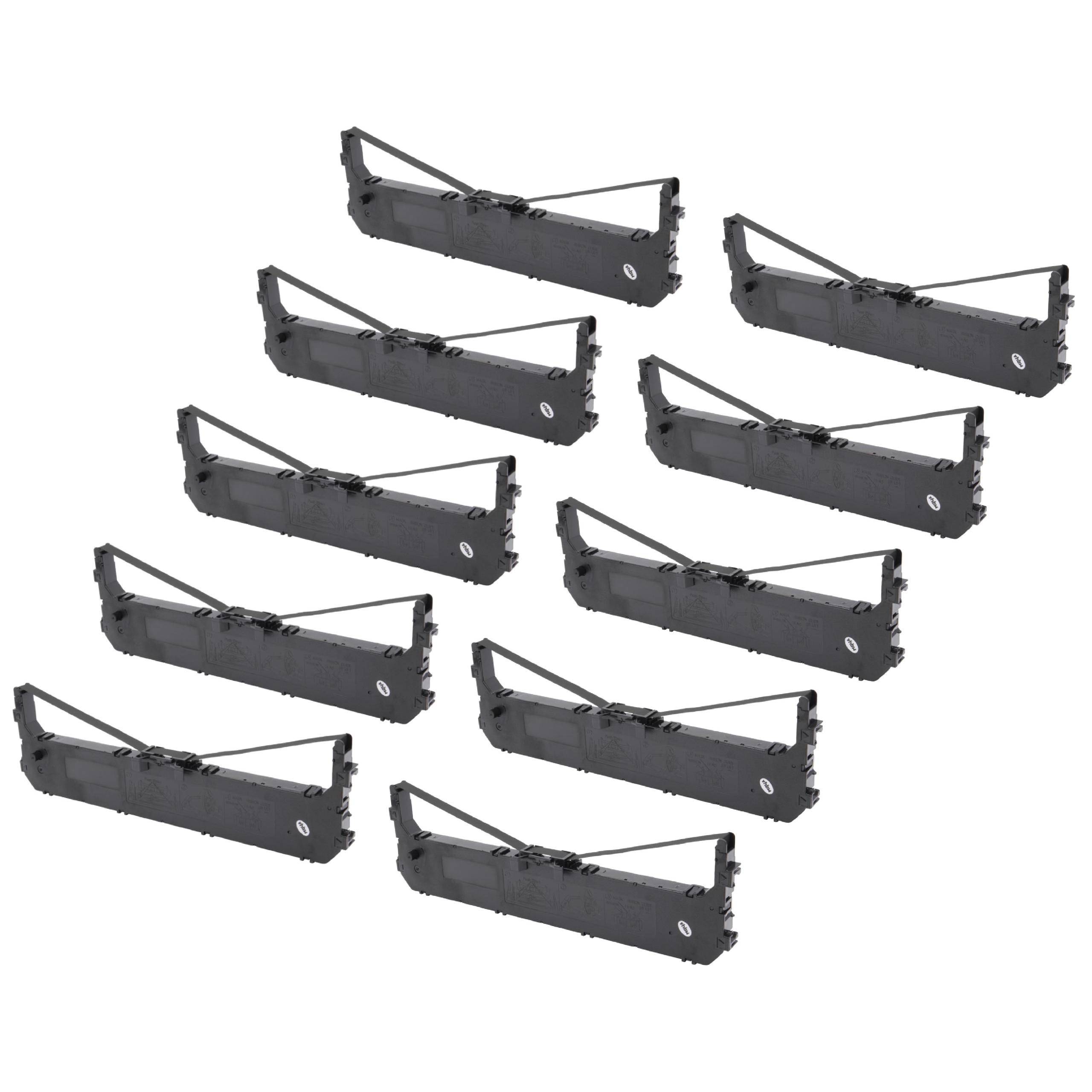 vhbw 10x Farbband Schriftband kompatibel mit Panasonic KX-P3926 | KX-P3200 Nadeldrucker, Bondrucker - Schwarz