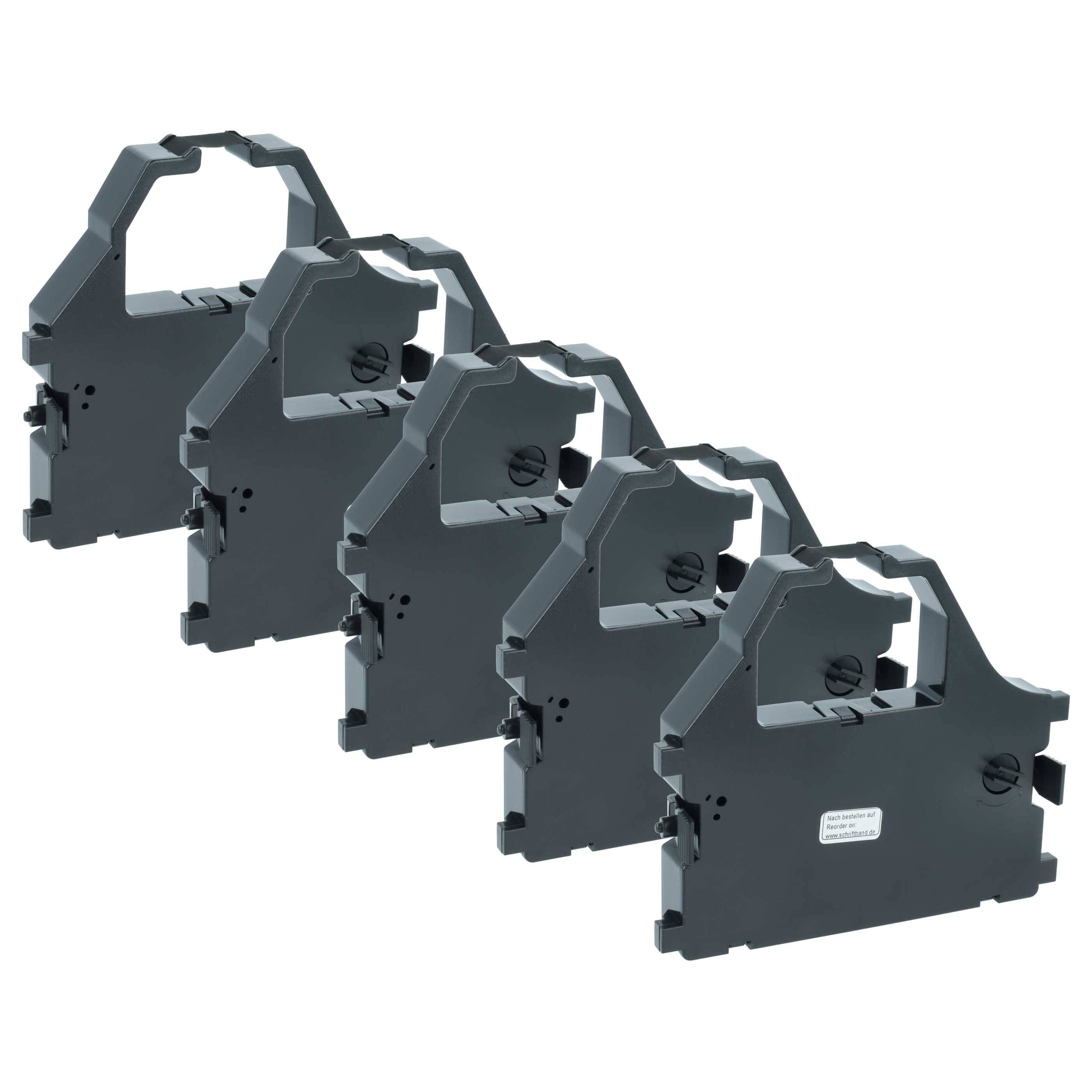 vhbw 5x Farbband Schriftband kompatibel mit Star Micronics LC 24-20, LC 24-15, LC 24-100, LC 24-10 Nadeldrucker, Bondrucker - Schwarz