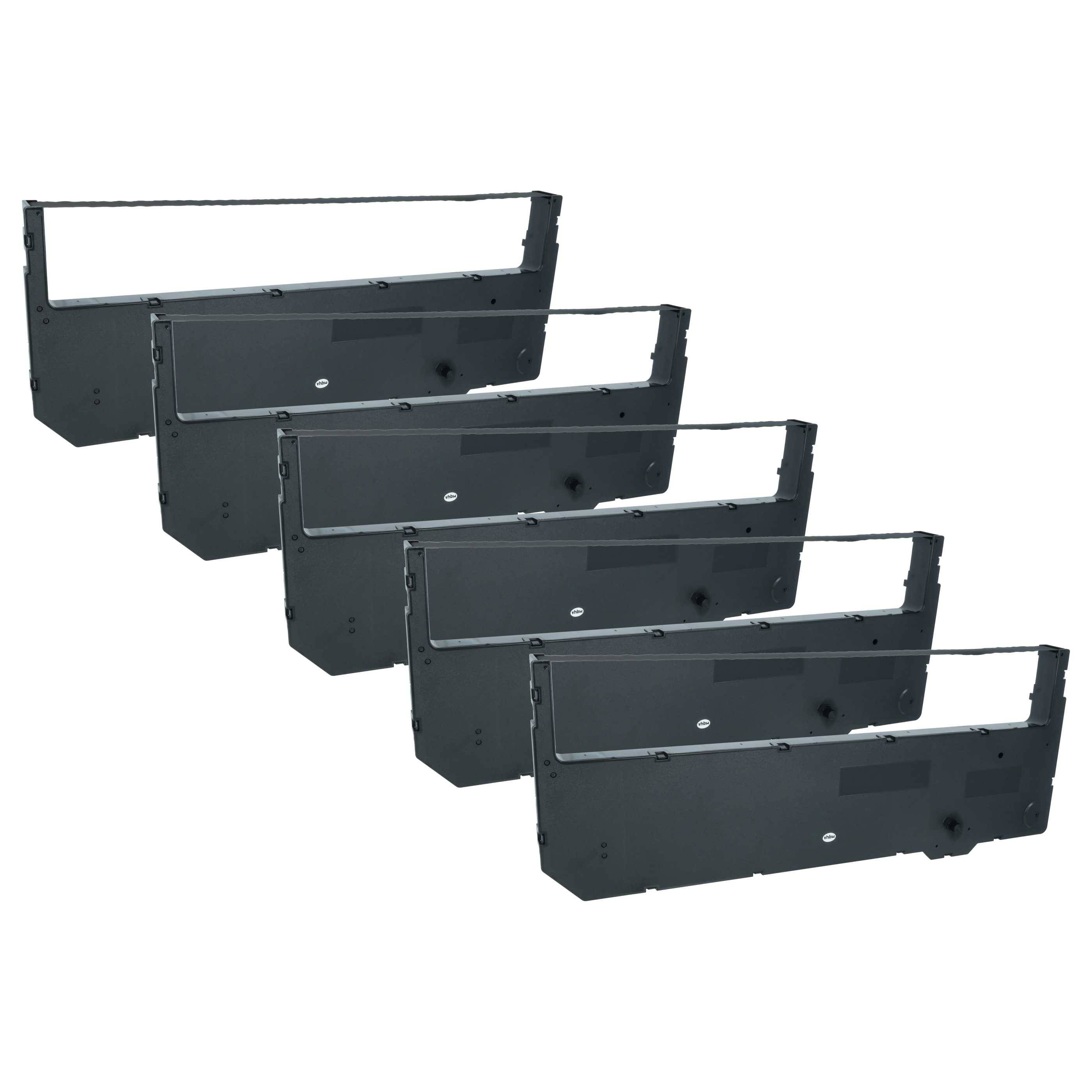 vhbw 5x Farbband Schriftband kompatibel mit Tally Genicom T6092, T6091, T6090, T6082, T6050, T6045 Nadeldrucker, Bondrucker - Schwarz