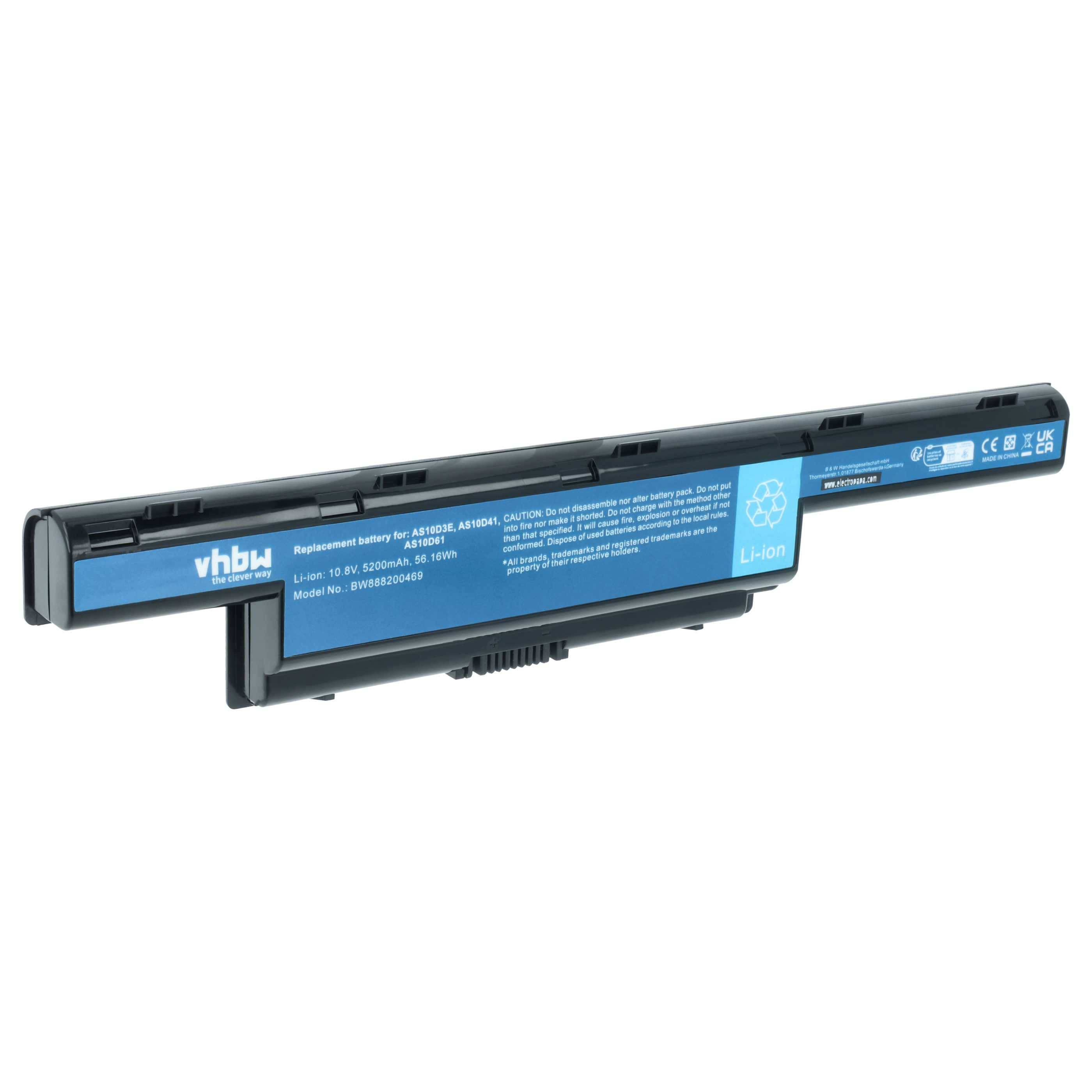 Eine Lithium-Ionen-Ersatzbatterie für die Asus E40-40 Serie, mit Spezifikationen und Sicherheitssymbolen auf einem blauen Etikett.