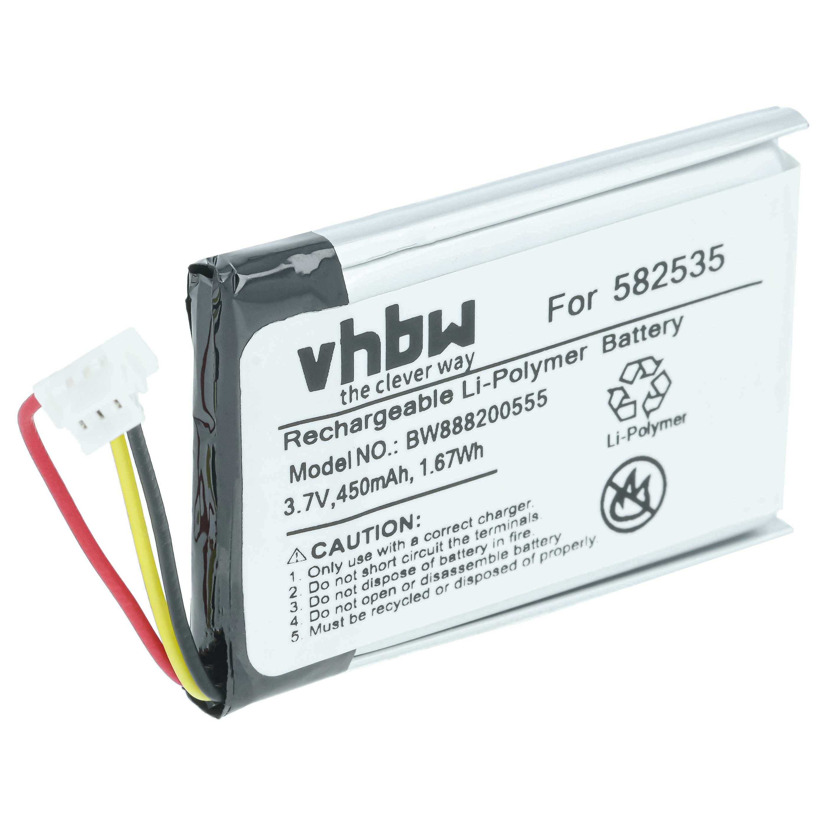 vhbw Akku kompatibel mit Abee V51, V35, V31, M3 Videokamera Camcorder (450 mAh, 3,7 V, Li-Polymer)