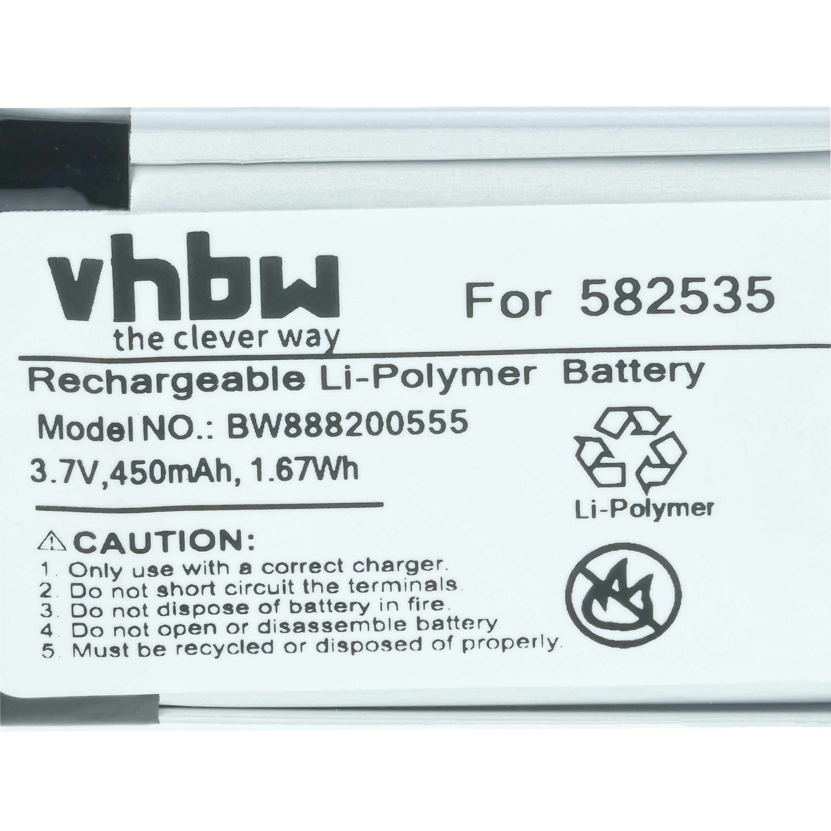 vhbw Akku kompatibel mit Abee V51, V35, V31, M3 Videokamera Camcorder (450 mAh, 3,7 V, Li-Polymer)