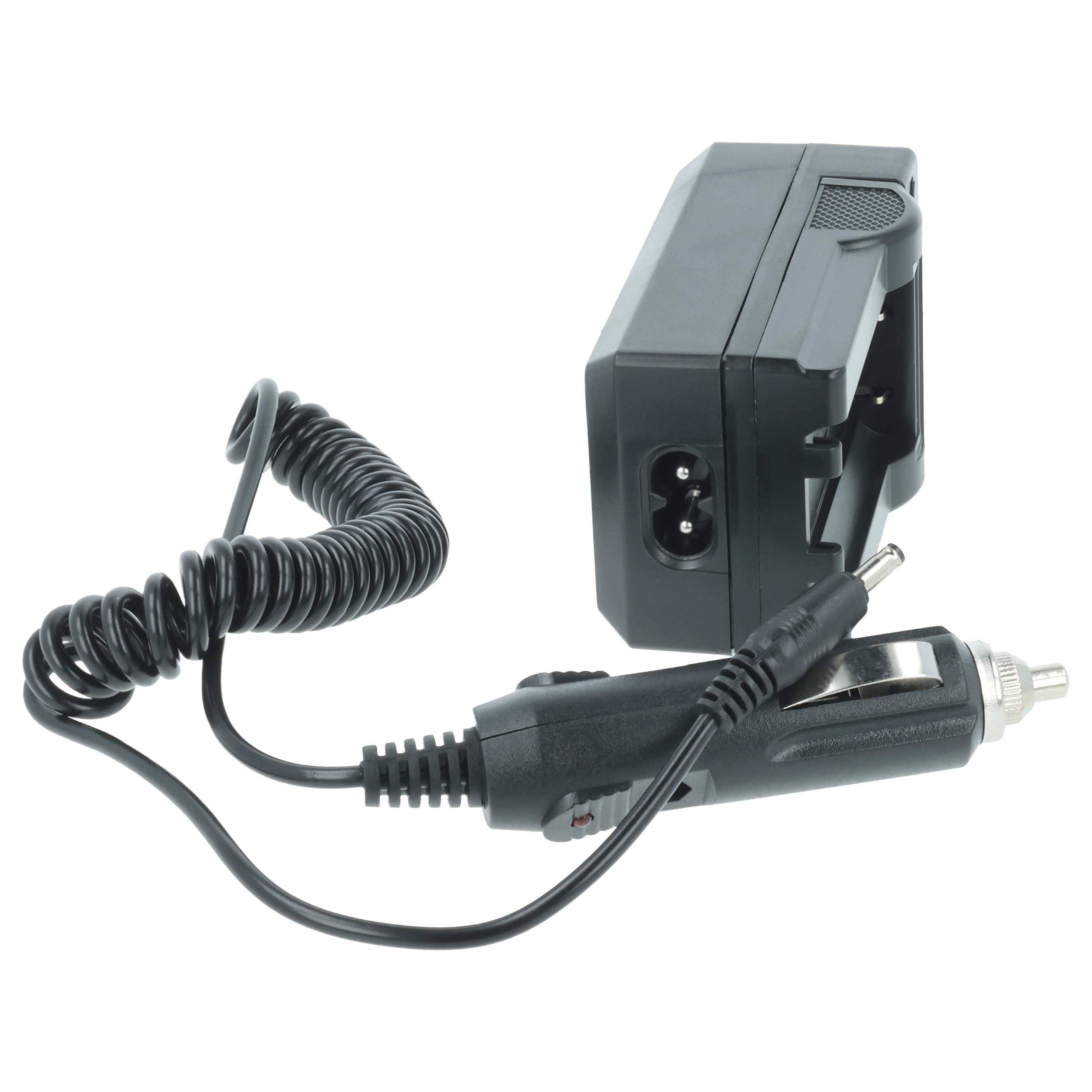 Ein schwarzer Autoladegerät-Adapter mit einem spiralförmigen Kabel und einem Stecker, entwickelt zum Aufladen von Geräten über die Zigarettenanzünderbuchse eines Fahrzeugs.