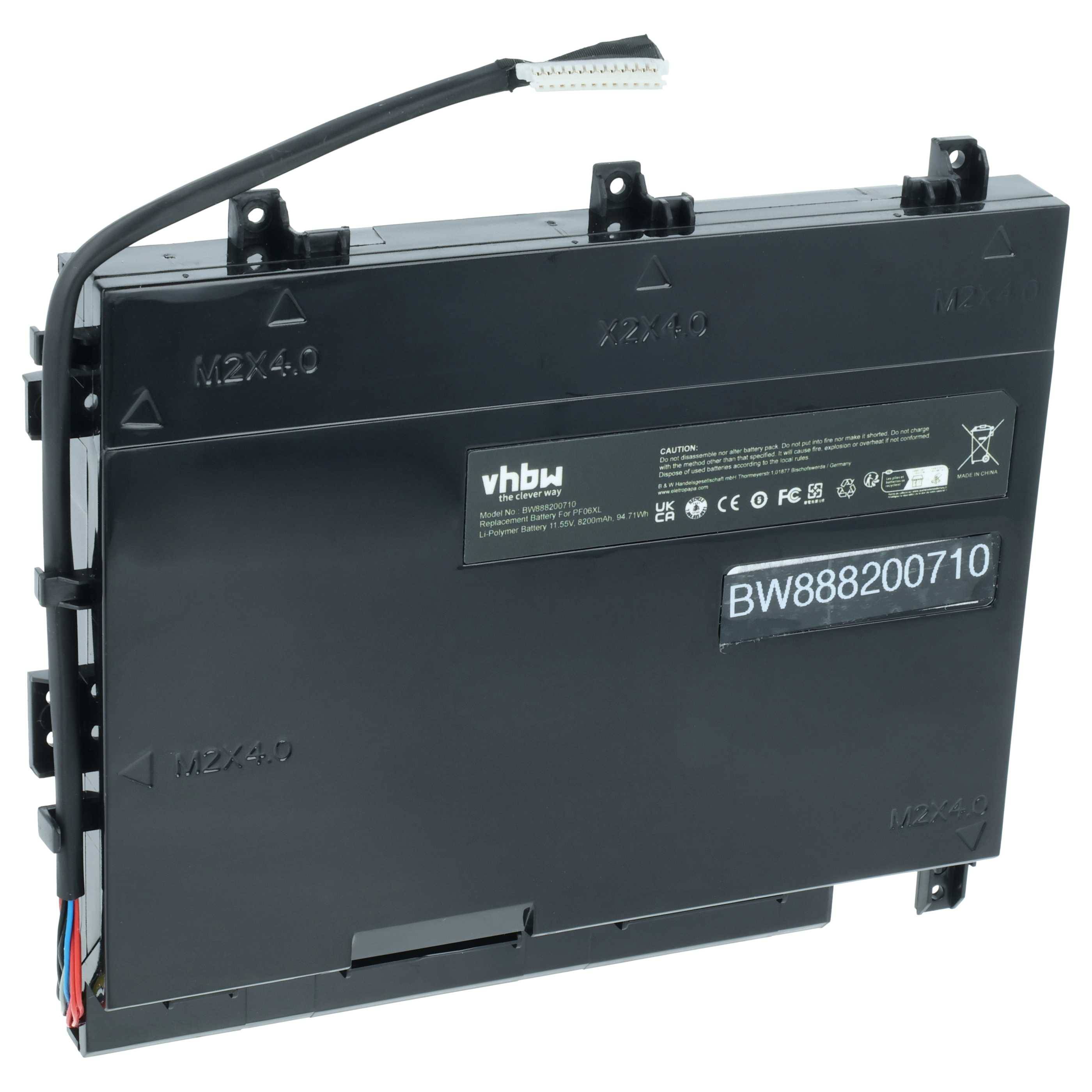 vhbw Akku kompatibel mit HP Omen 17-W215NG, 17-w216ng, 17-W216TX, 17-W215UR, 17-w217ng, 17-W215TX Notebook (8200 mAh, 11,55 V, Li-Ion)