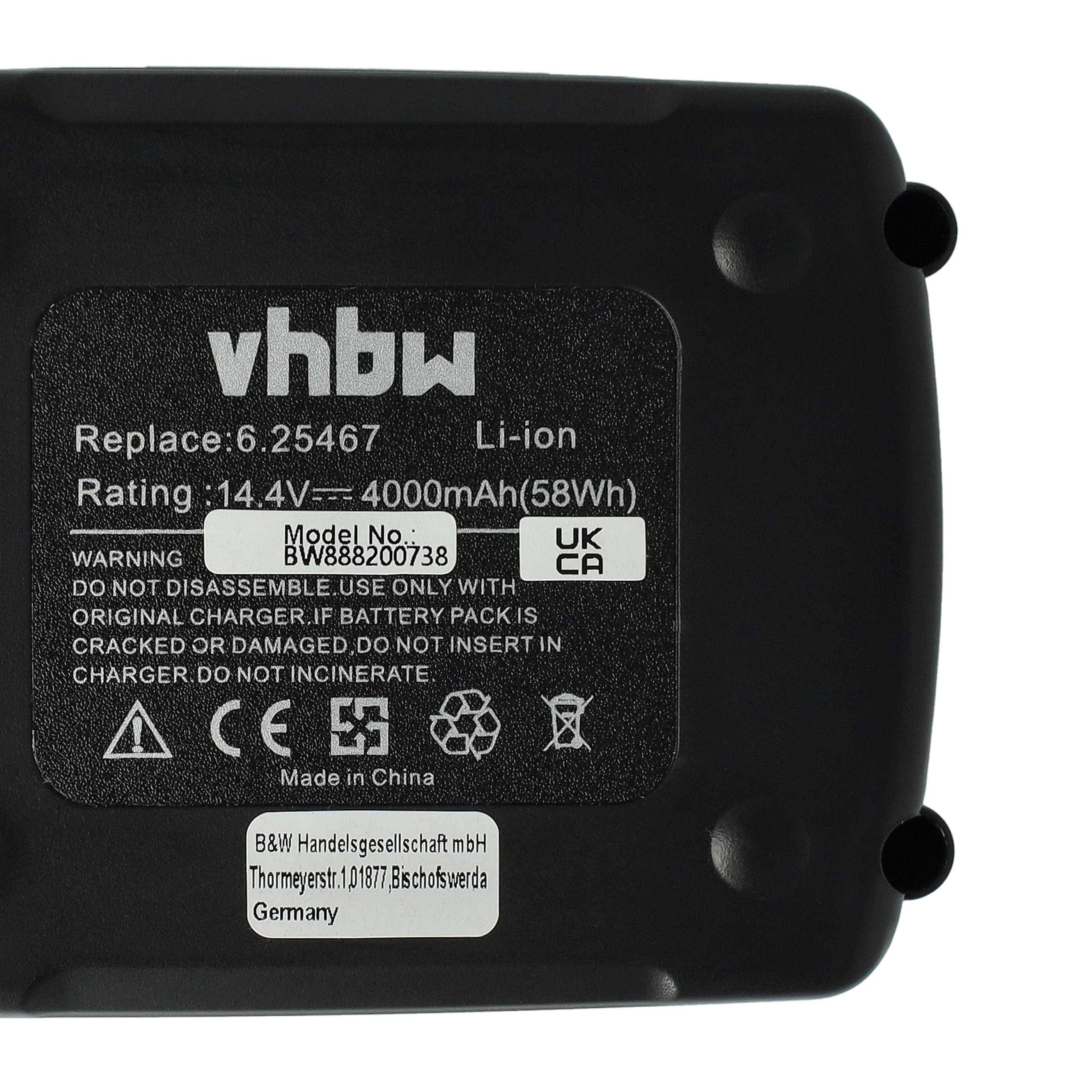 vhbw Akku kompatibel mit Metabo SB 14.4 LT Impuls 6.02140.50, RC 14.4 - 18 6.02106.00 Werkzeug (4000 mAh, Li-Ion, 14,4 V)