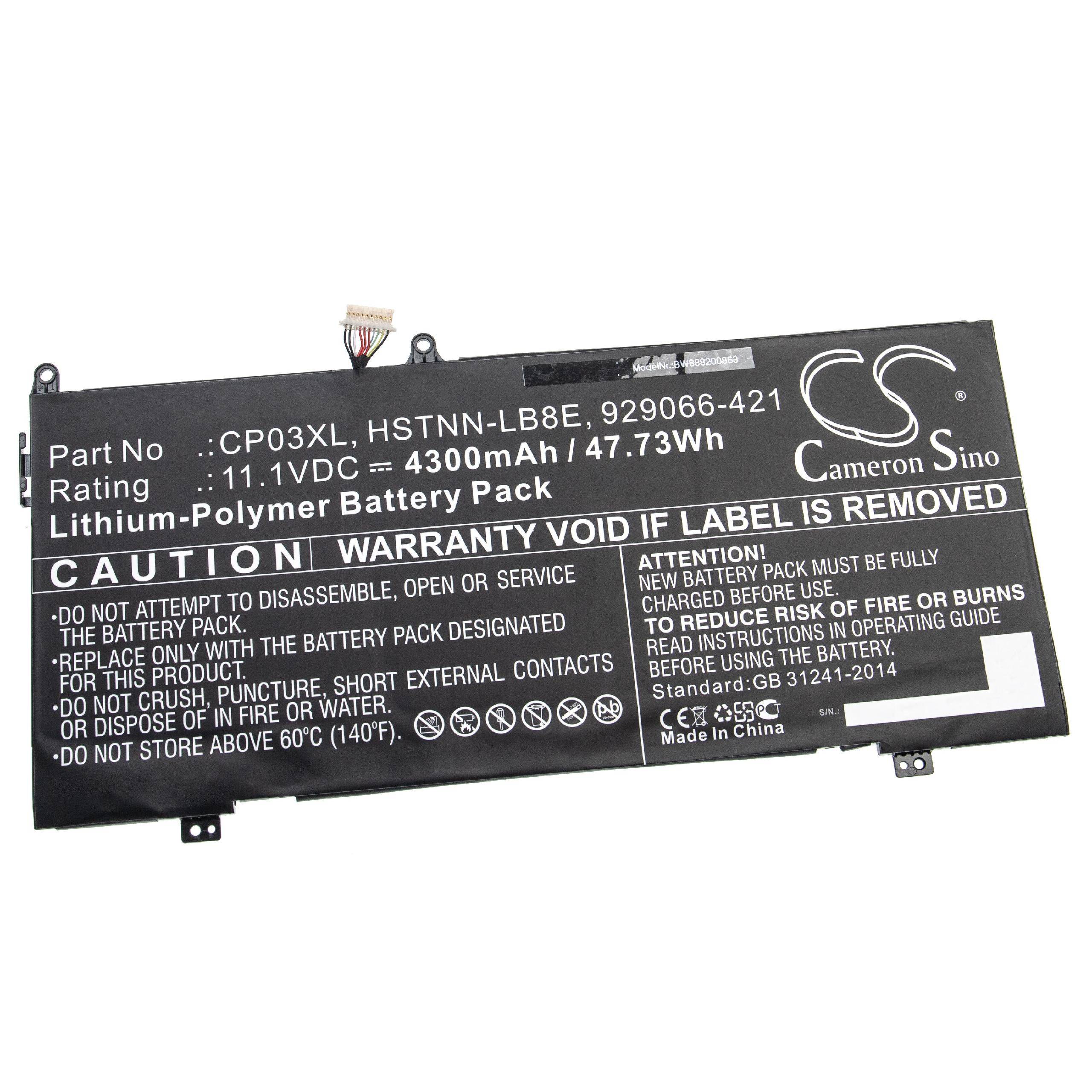 vhbw Akku kompatibel mit HP Spectre X360 13-ae043ng, X360 13-ae044ng, X360 13-ae045ng Notebook (4300 mAh, 11,1 V, Li-Polymer)