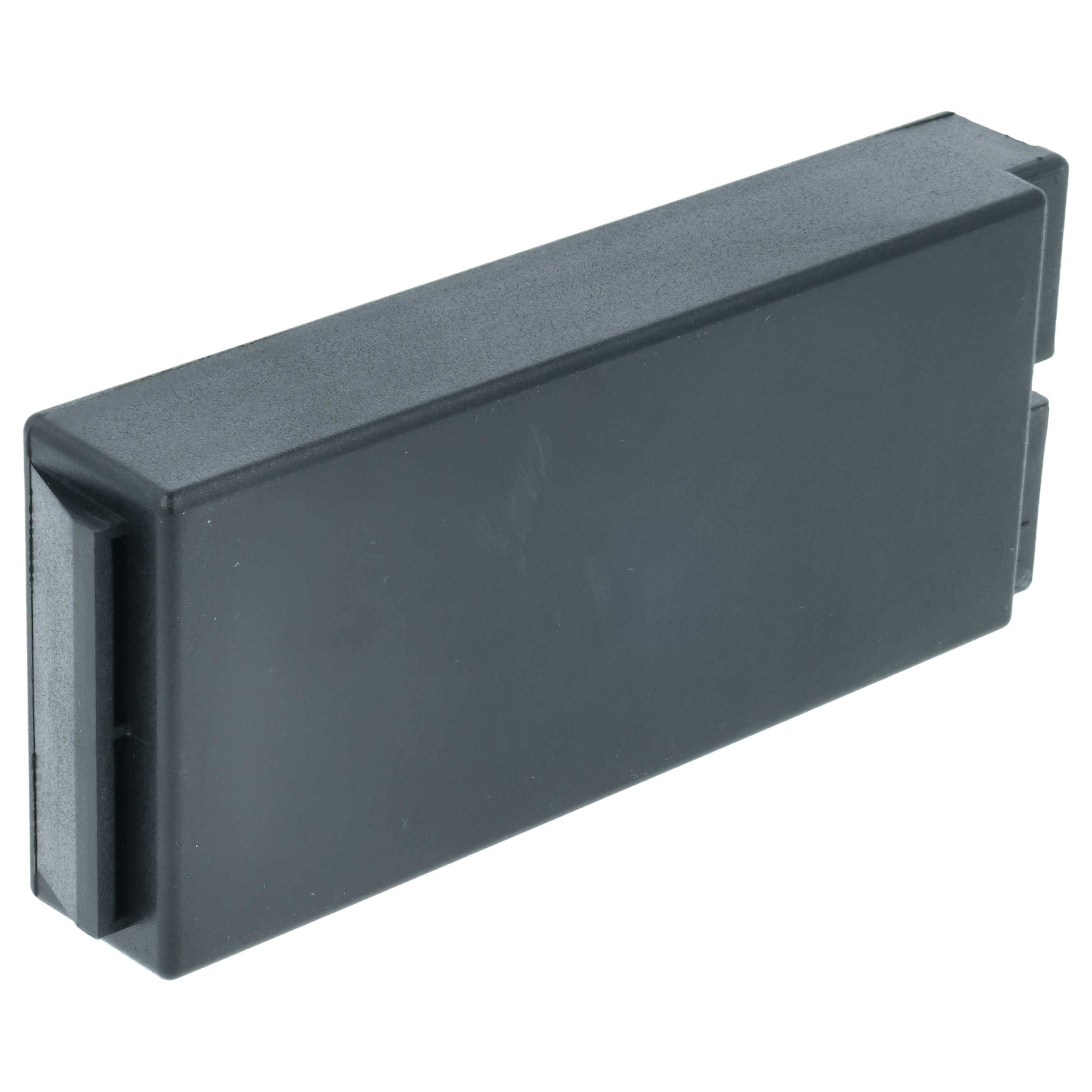 Schwarze rechteckige Plastikbox, geschlossen, mit glatten Oberflächen und flachen Kanten.