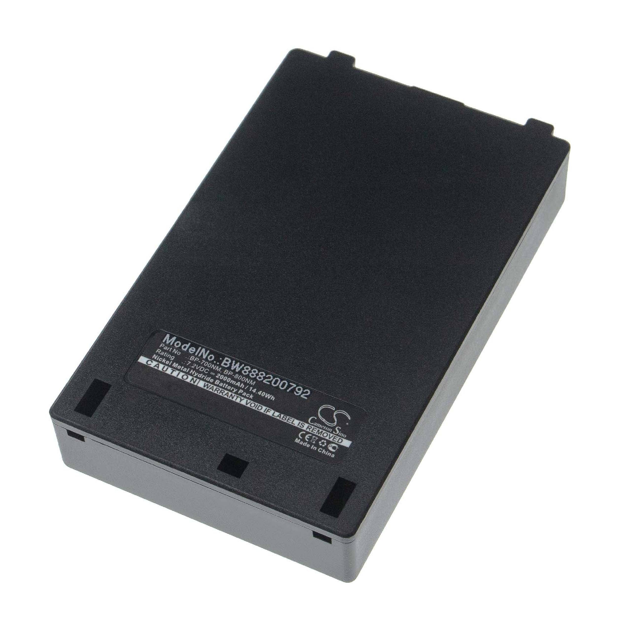 vhbw Akku kompatibel mit Telex RKP-4, TR-1, TR-700, TR-800, TR-80N, TR-825, TR82N Funkgerät, Walkie Talkie (2000 mAh, 7,2 V, NiMH)
