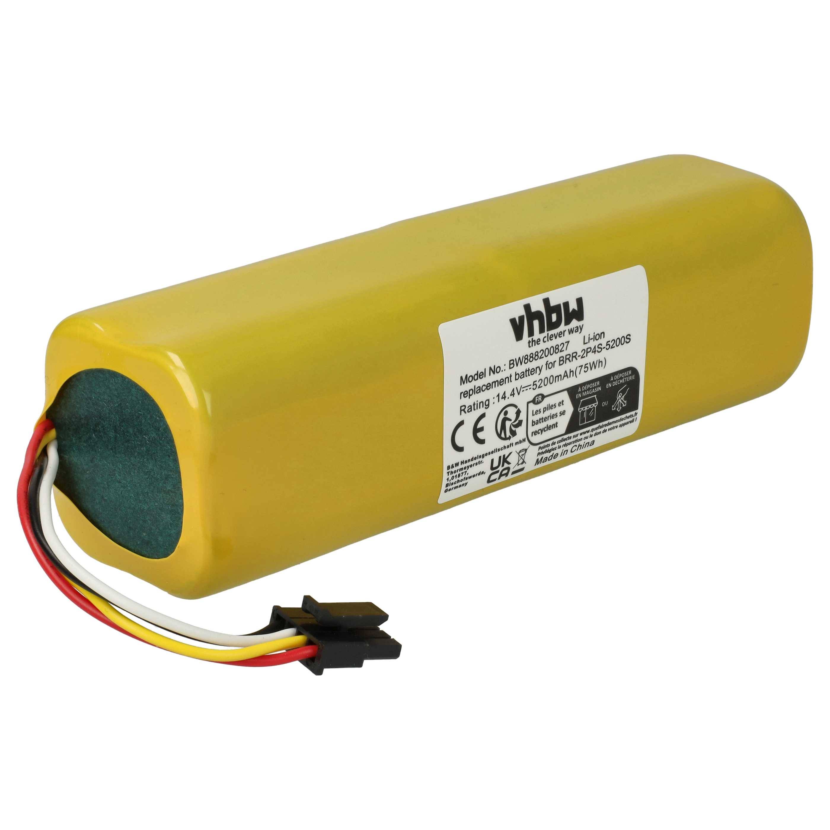 vhbw Akku kompatibel mit Xiaomi Empty Wash Fill Dock (für S8 Pro Ultra EWFD07HRR), Millet Sweeper Saugroboter (5200 mAh, 14,4 V, Li-Ion)