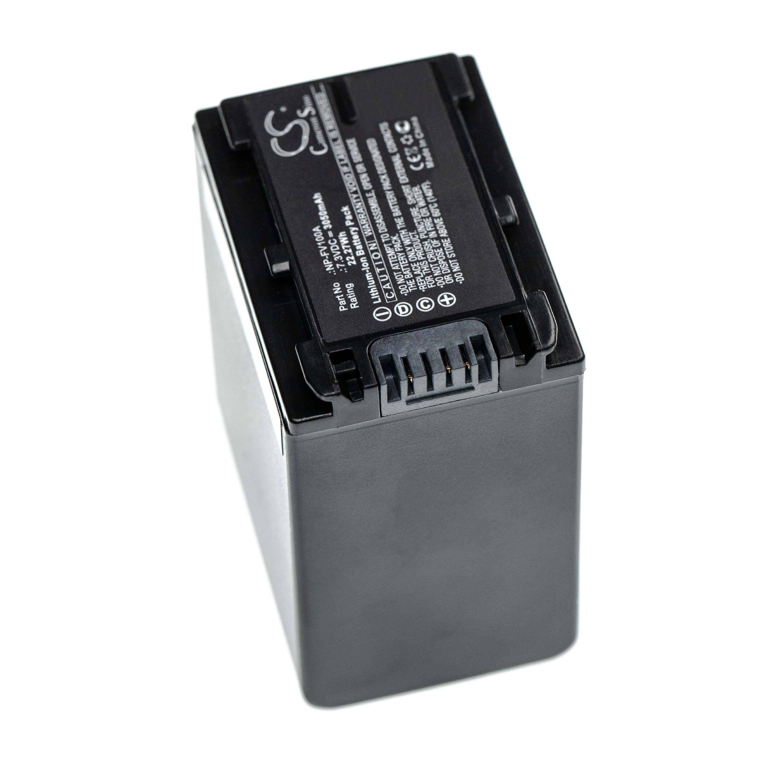 vhbw Akku Ersatz für Sony NP-FV100A für Videokamera Camcorder (3050 mAh, 7,3 V, Li-Ion)