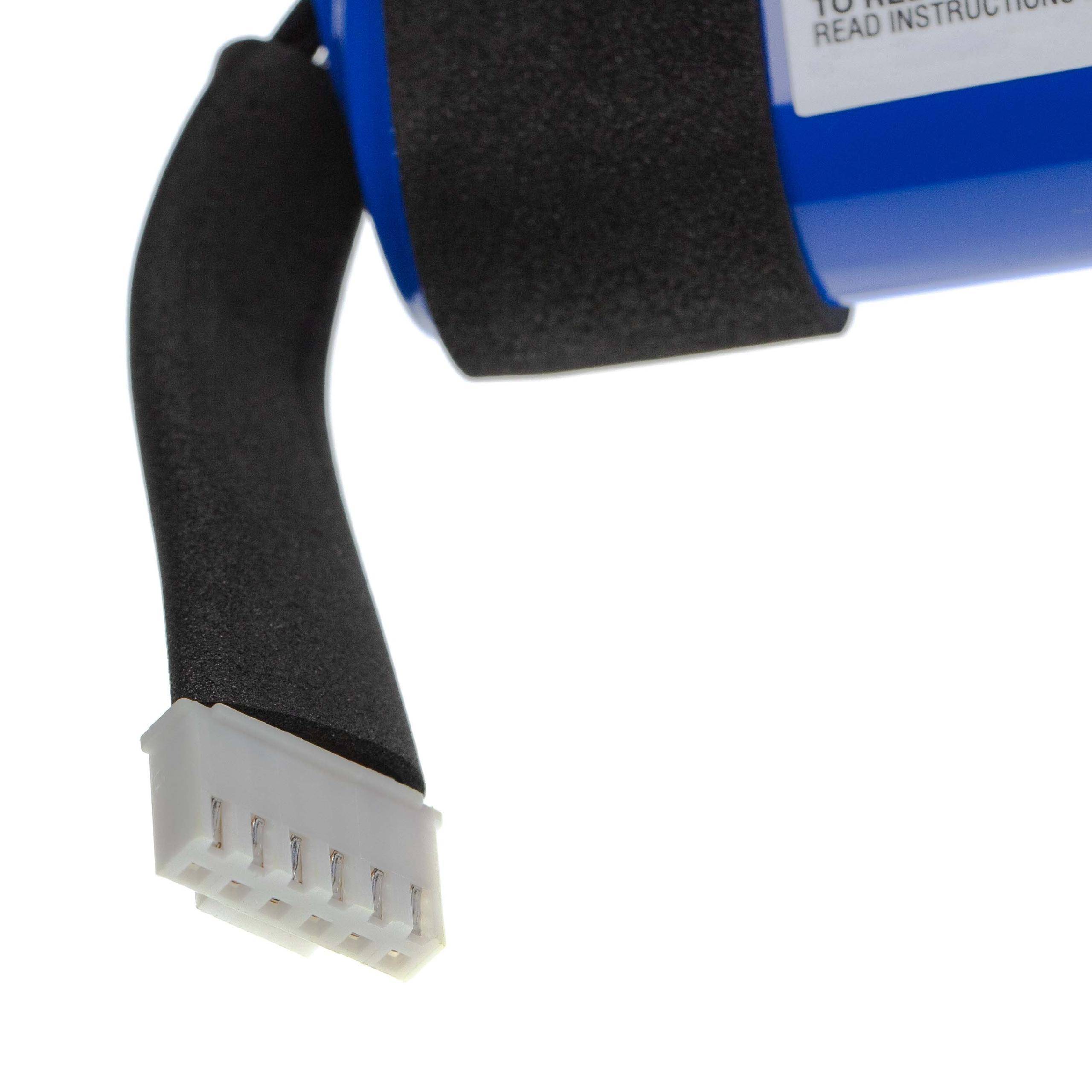 Ein Nahaufnahmebild einer blauen elektronischen Komponente mit einem weißen Stecker, schwarzem Kabel und Schaumstoffpolsterung, wahrscheinlich Teil einer Gerätemontage.