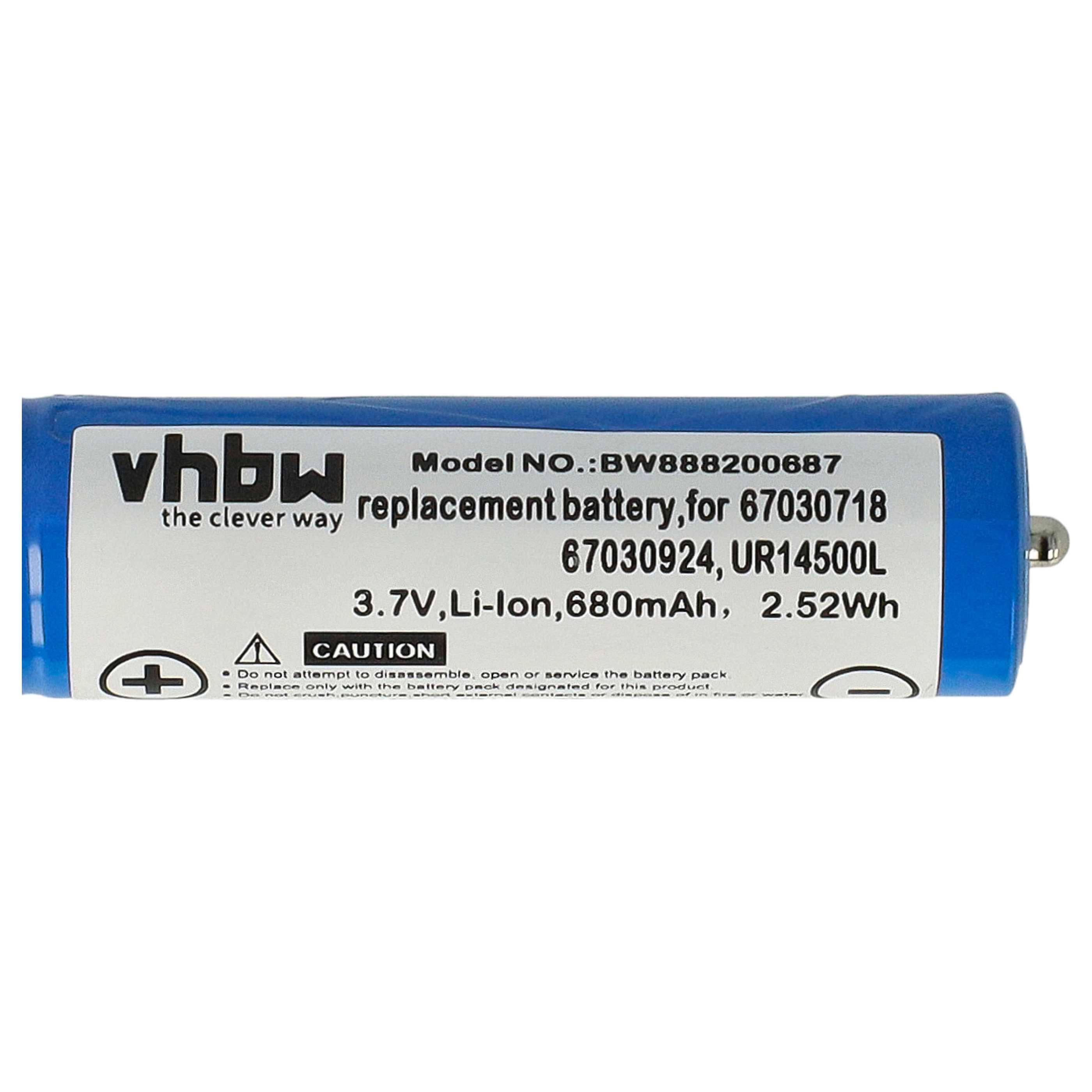 vhbw Akku kompatibel mit Braun C + R 8374, 8377, 8385 Rasierer Haarschneider (680mAh, 3,7V, Li-Ion)