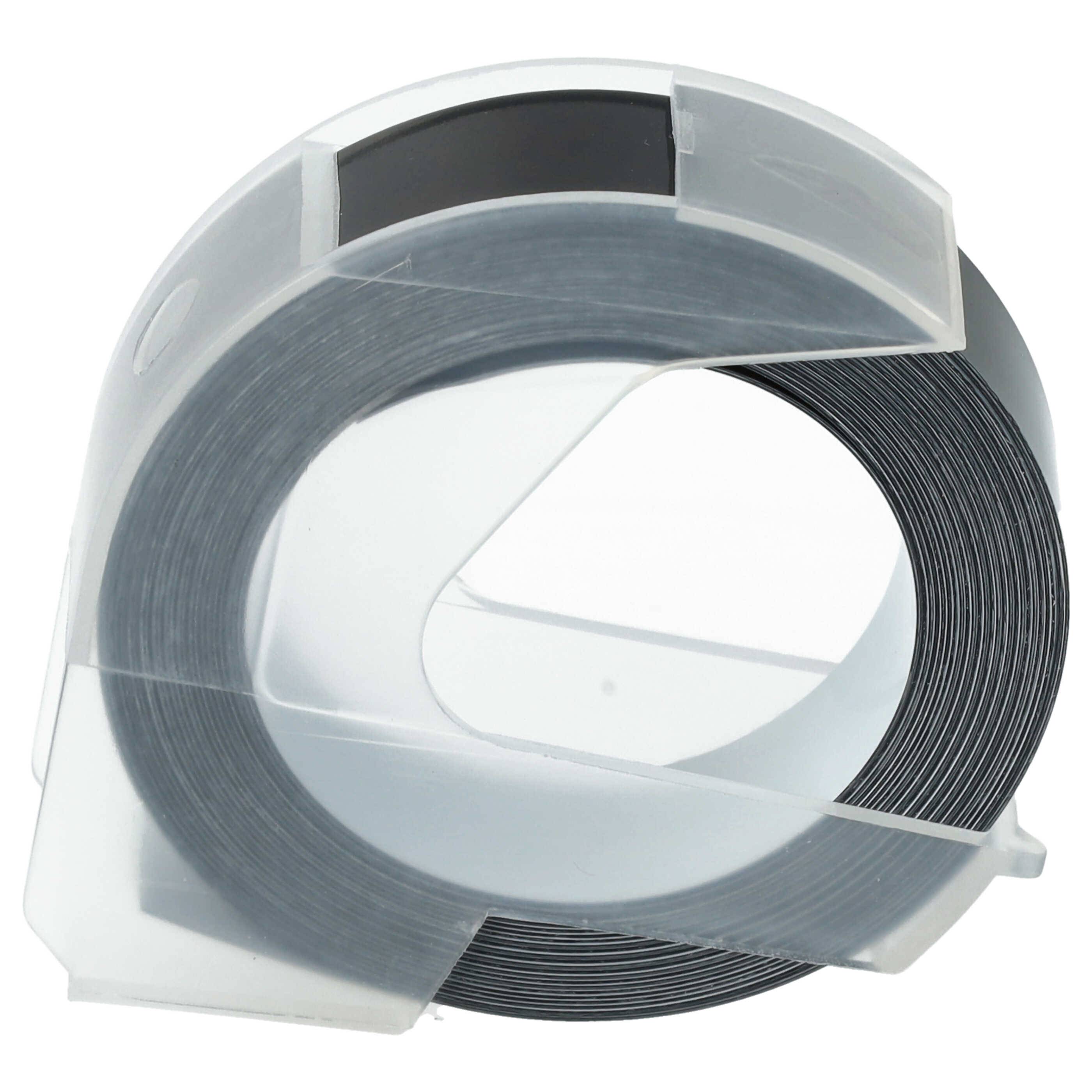 vhbw 3D Prägeband-Schriftband-Kassette Ersatz für Dymo 0898132 für Etiketten-Drucker 12mm Weiß auf Schwarz