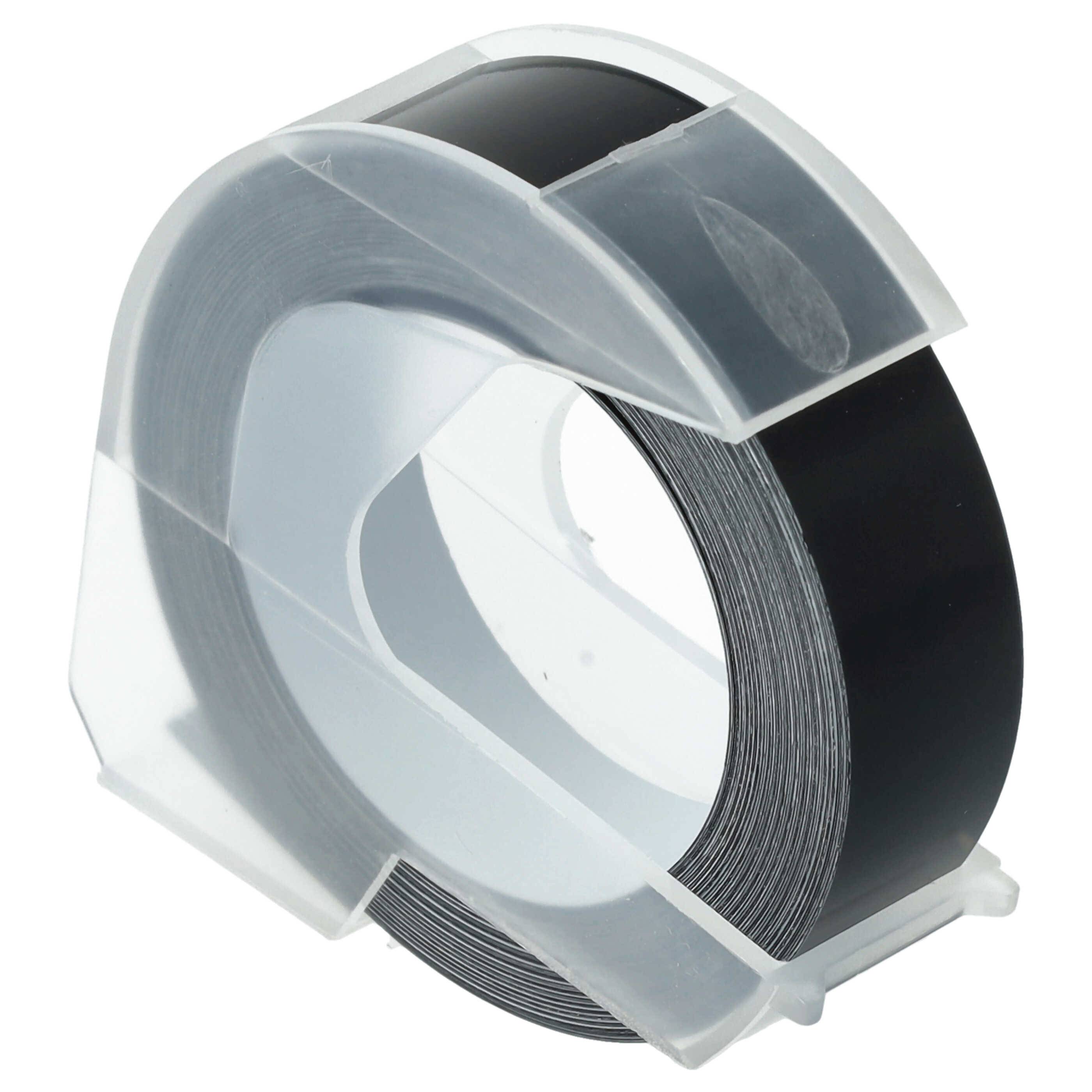 vhbw 3D Prägeband-Schriftband-Kassette Ersatz für Dymo 0898132 für Etiketten-Drucker 12mm Weiß auf Schwarz