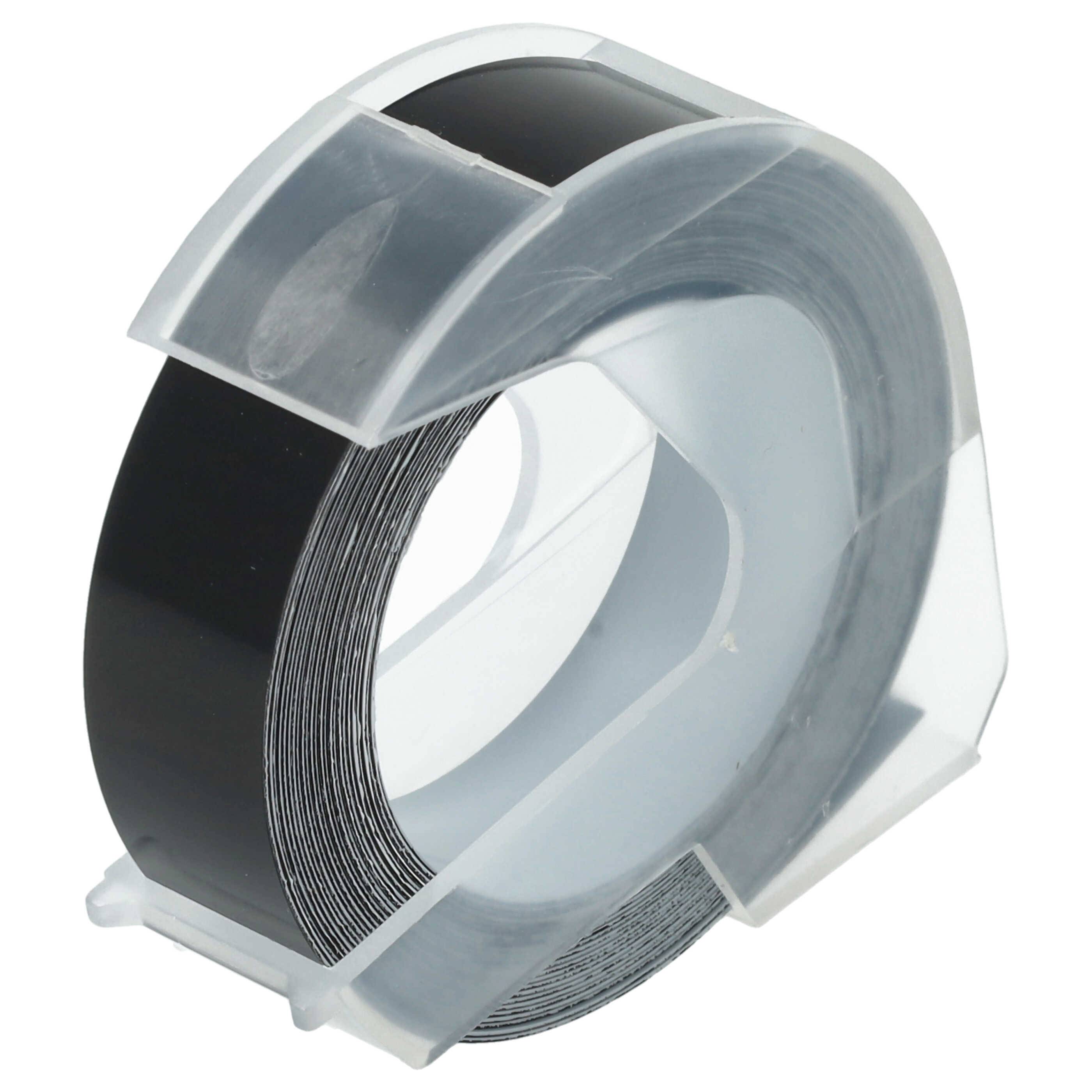 vhbw 3D Prägeband-Schriftband-Kassette Ersatz für Dymo 0898132 für Etiketten-Drucker 12mm Weiß auf Schwarz