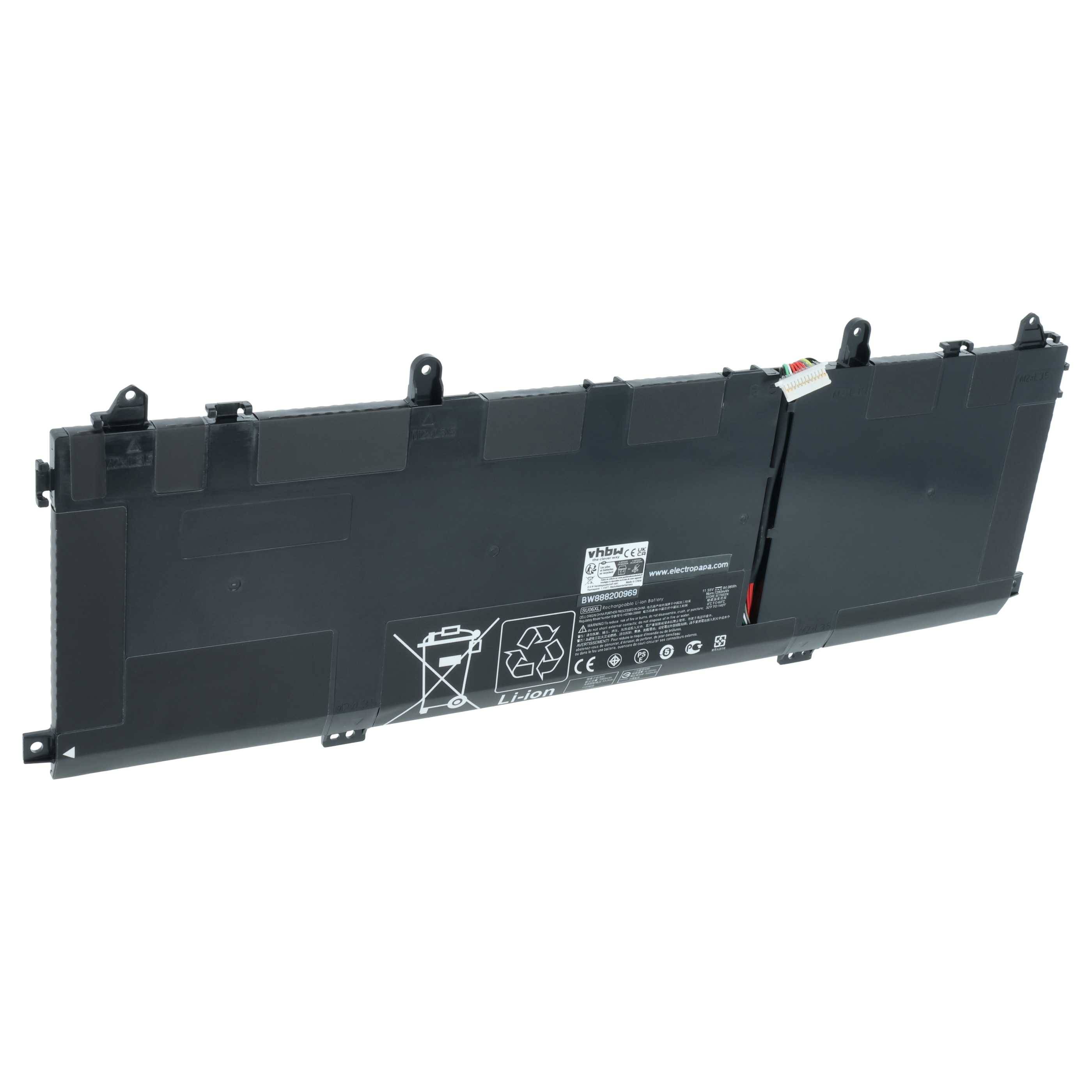 vhbw Akku kompatibel mit HP Spectre x360 15-DF0010CA, 15-DF0010NF, 15-DF0009NF, 15-DF0009TX Notebook (7100 mAh, 11,55 V, Li-Polymer)