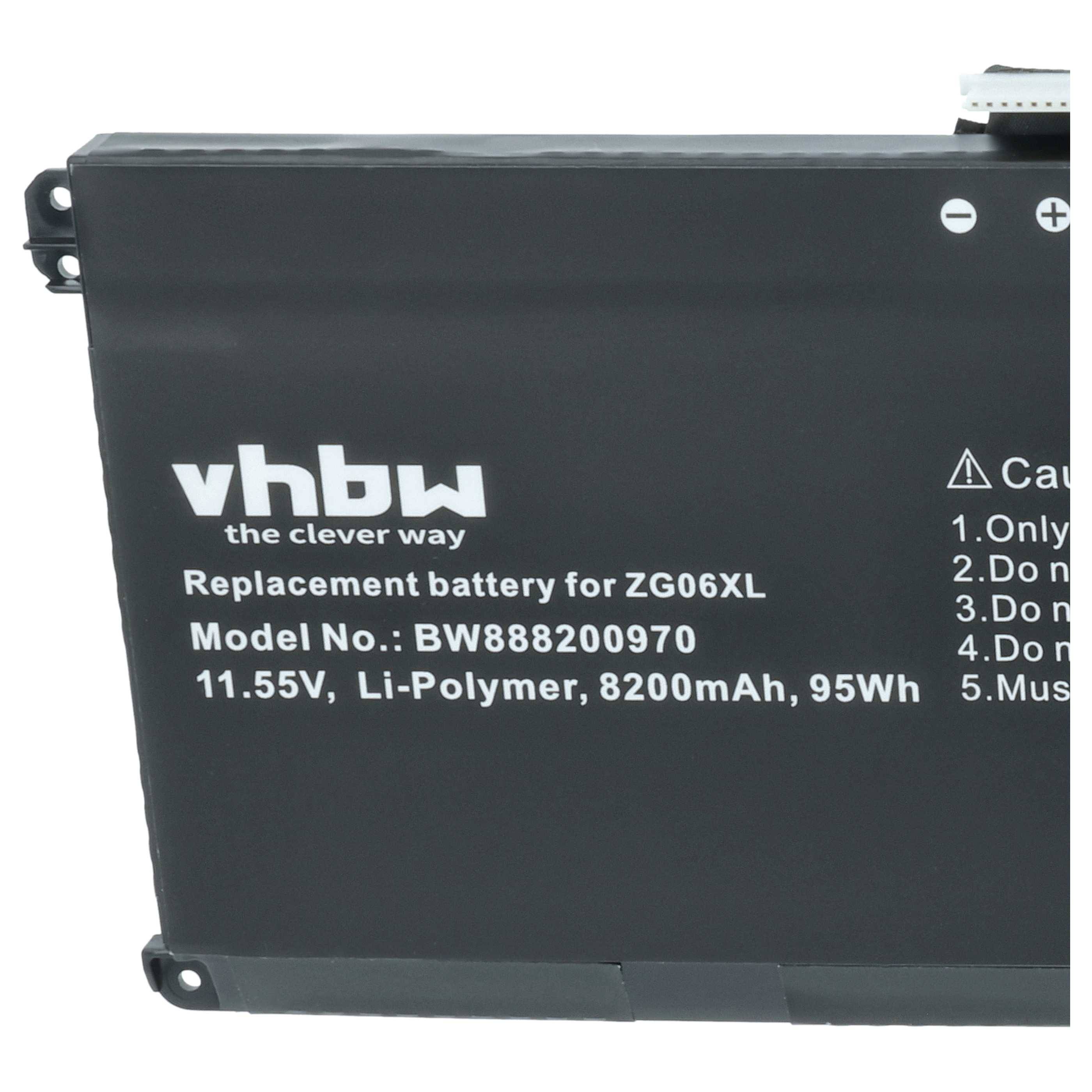 vhbw Akku kompatibel mit HP ZBook Studio x360 G5 2ZC59EA, x360 G5 2ZC62EA, x360 G5 2ZC61EA Notebook (8200 mAh, 11,55 V, Li-Ion)
