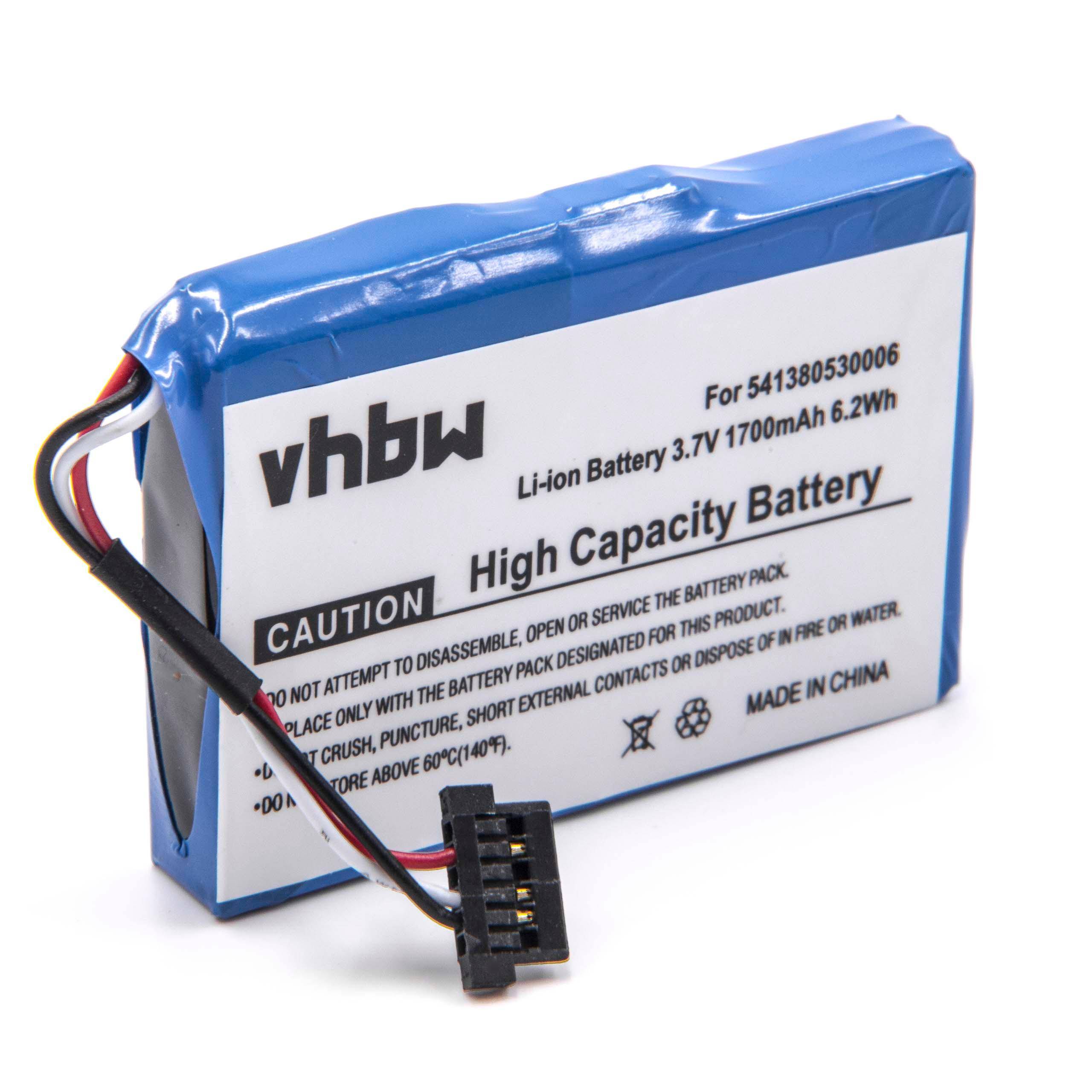 vhbw Akku kompatibel mit Becker Active 50, 43 Talk, 43 Traffic, 43 Transit GPS Navigation Navi (1700 mAh, 3,7 V, Li-Ion)