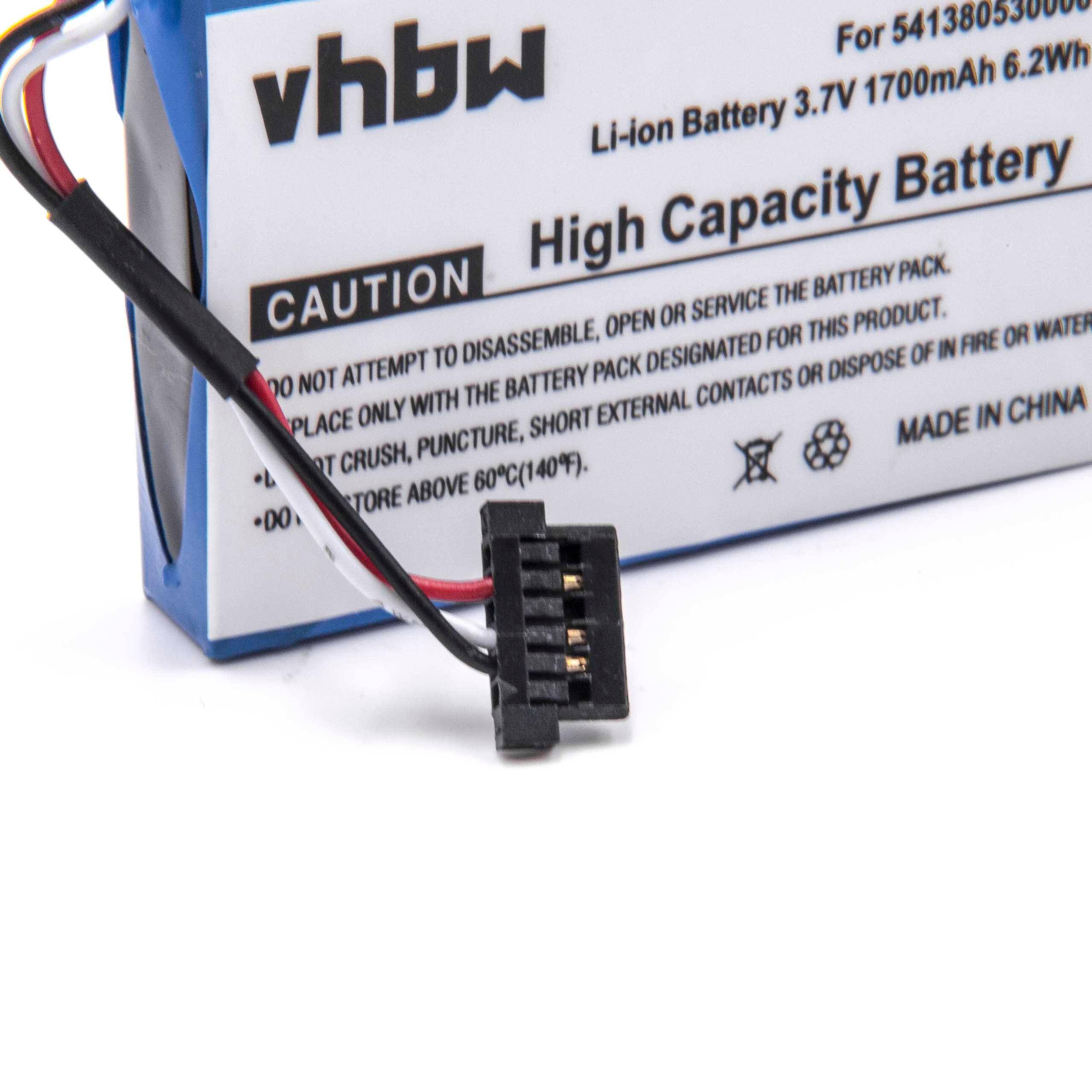 vhbw Akku kompatibel mit Becker Transit 50, 50 LMU GPS Navigation Navi (1700 mAh, 3,7 V, Li-Ion)