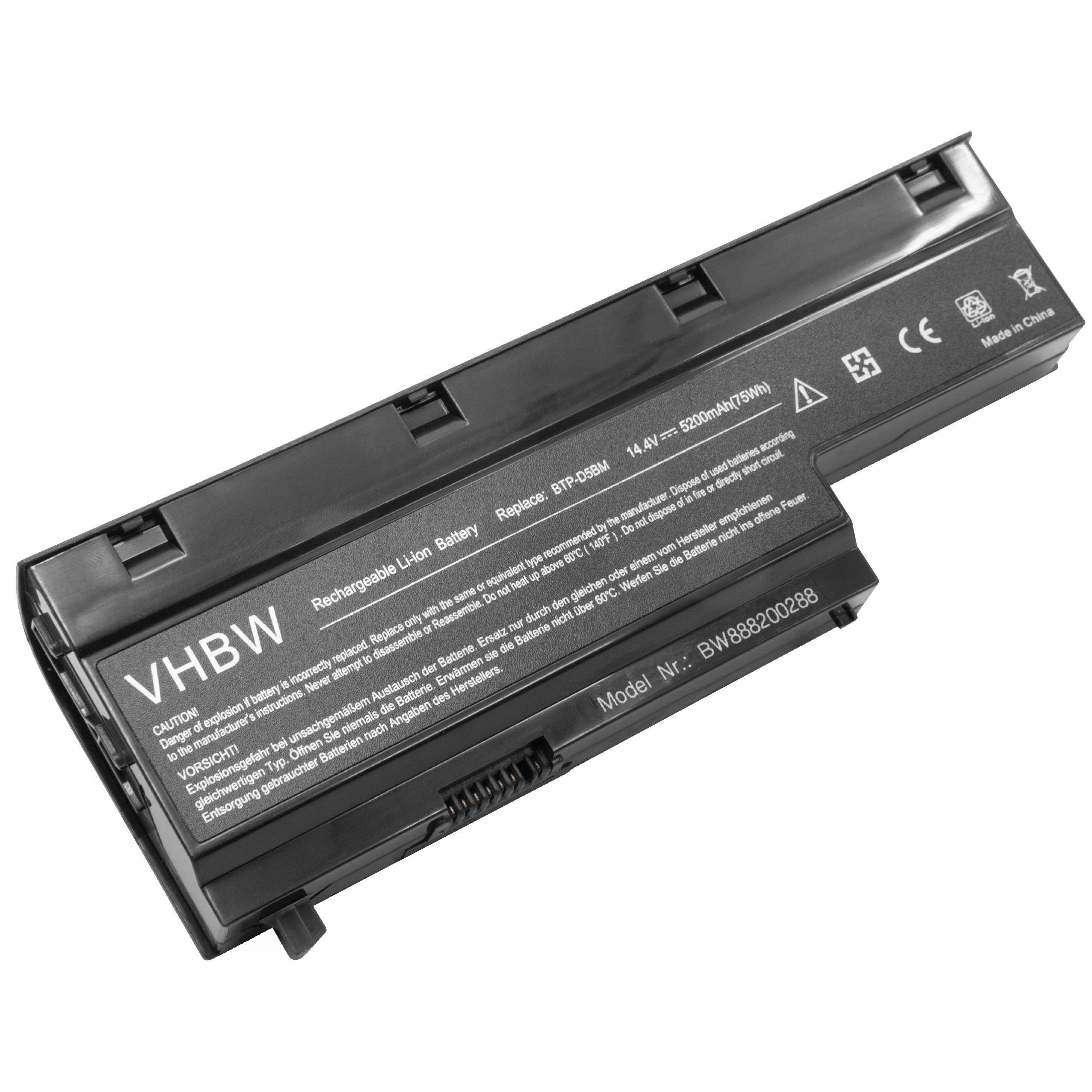vhbw Akku kompatibel mit Medion Akoya MD97437, E7212, E7211, E7216, MD97288, E7214, MD97447 Notebook (5200 mAh, 14,4 V, Li-Ion)
