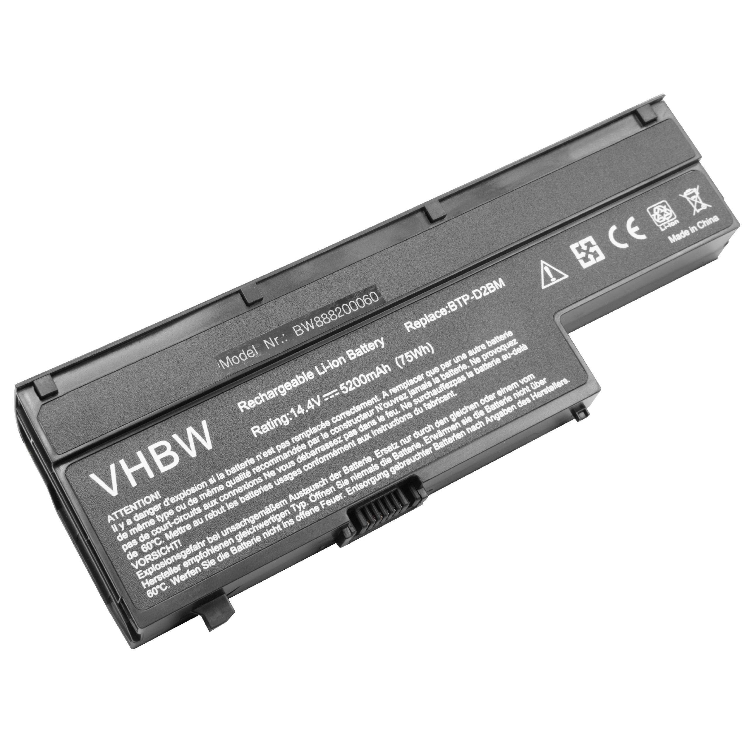 vhbw Akku kompatibel mit Medion Akoya MD97007, MD97358, MD97110, MD97090, E6210, E6212, E6211 Notebook (5200 mAh, 14,4 V, Li-Ion)