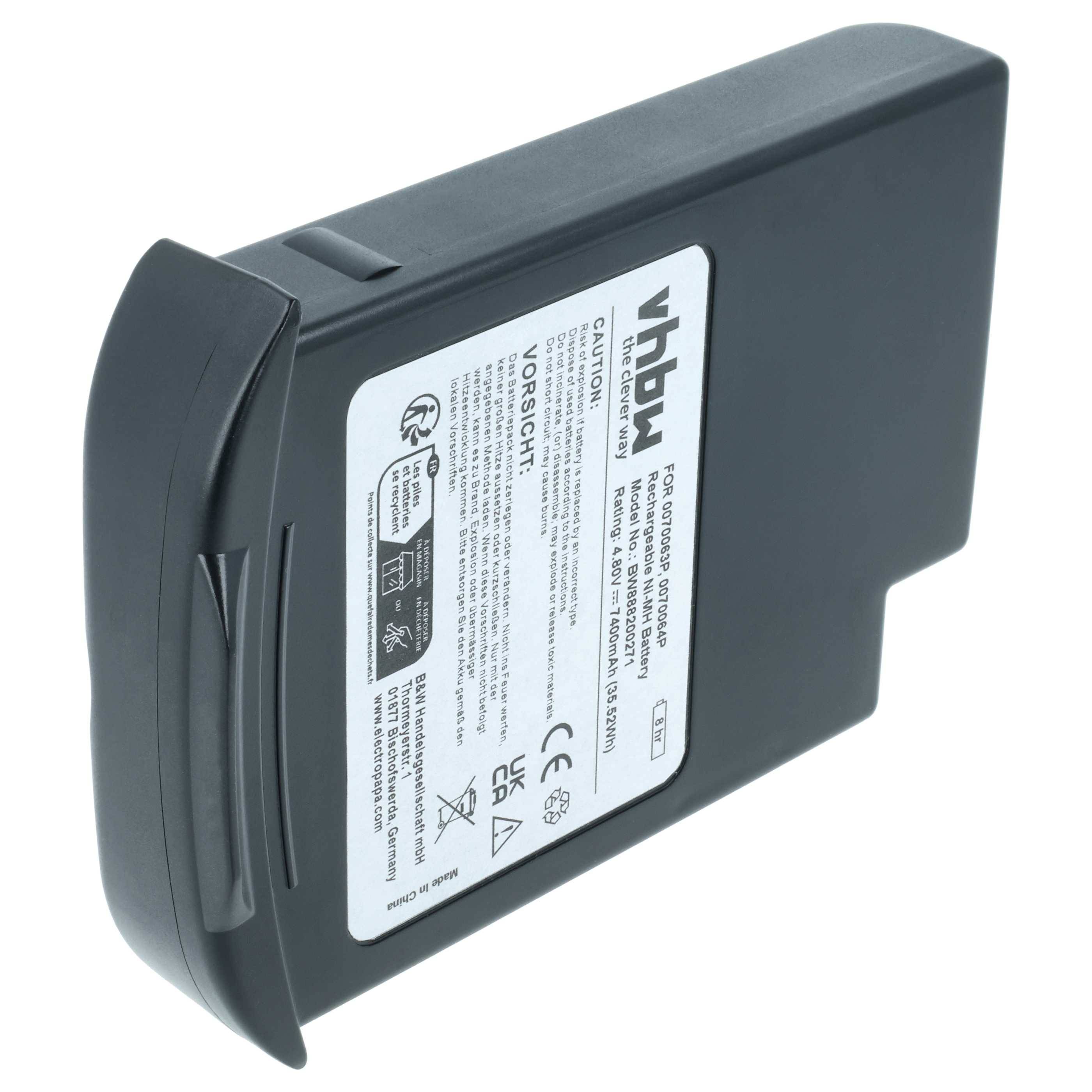 vhbw Akku kompatibel mit 3M Jupiter Gebläseeinheit für Respirator (7400mAh, 4,8V, NiMH)