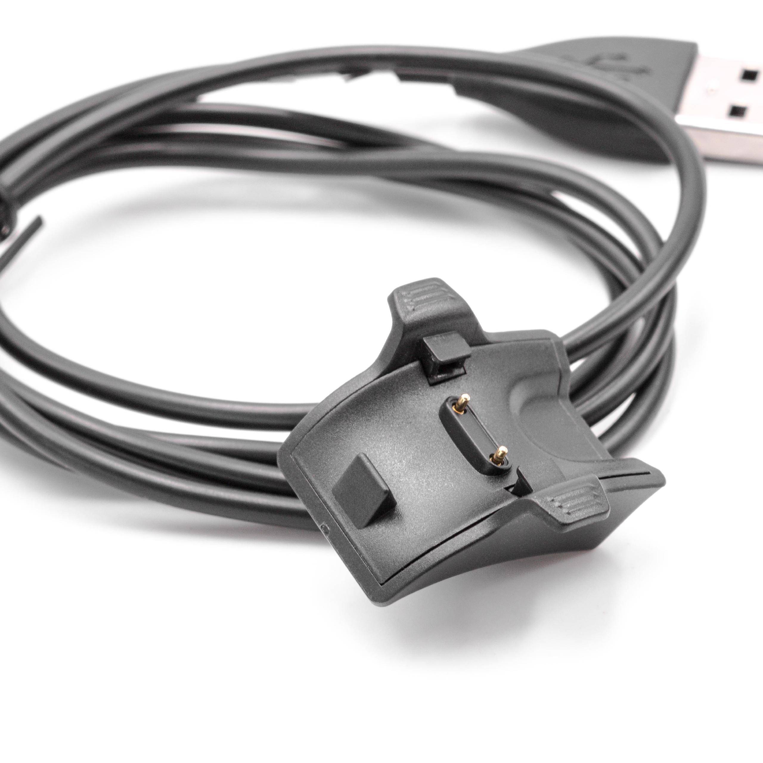 vhbw USB Ladekabel kompatibel mit Huawei Honor Band 4, Band 3 Smartwatch Fitnesstracker - Ladestation Schwarz, 100 cm