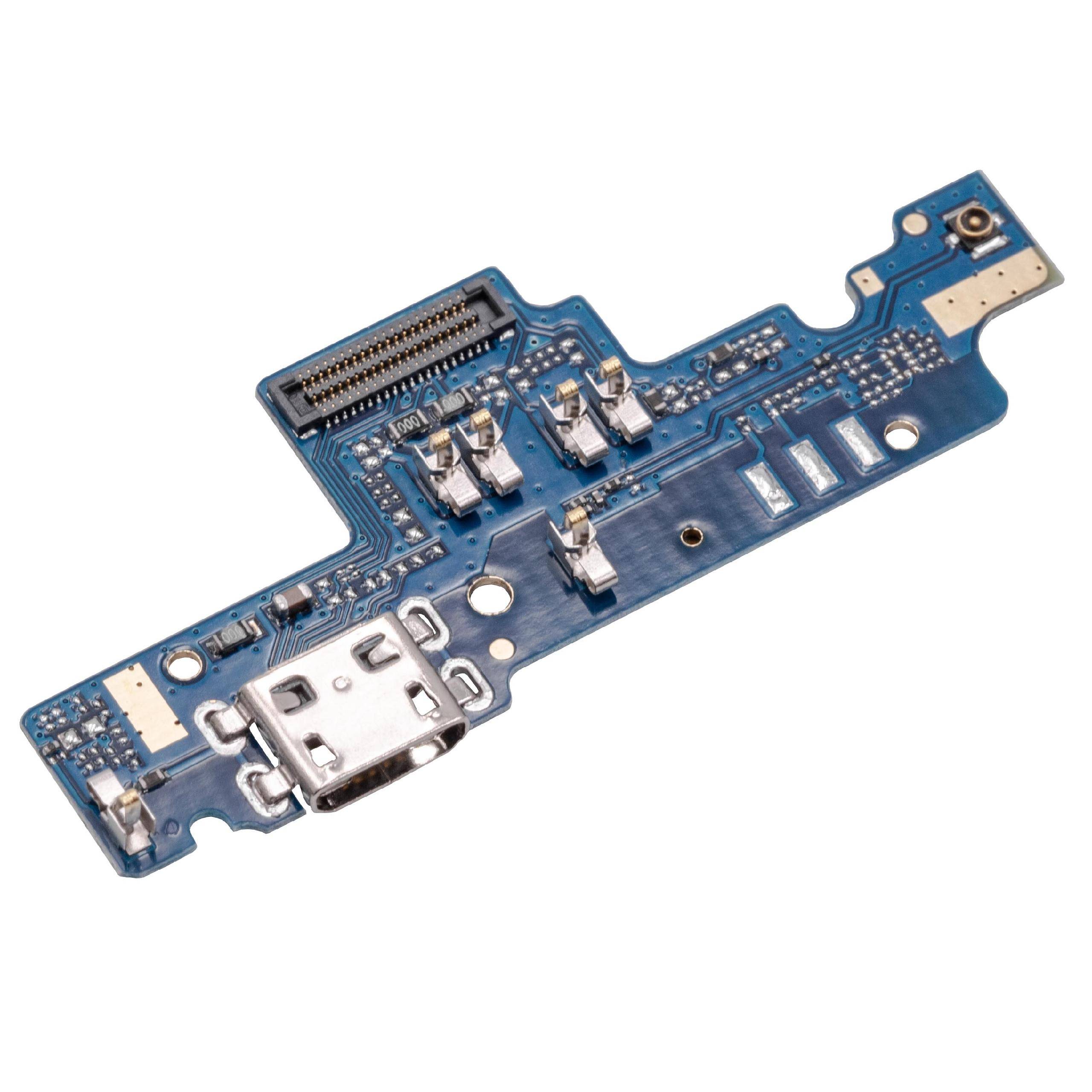 vhbw Ersatz Micro-USB-Ladebuchse mit Mikrofon Ersatz für Xiaomi C6_KB_PCB_V2.0 für Smartphone Silber