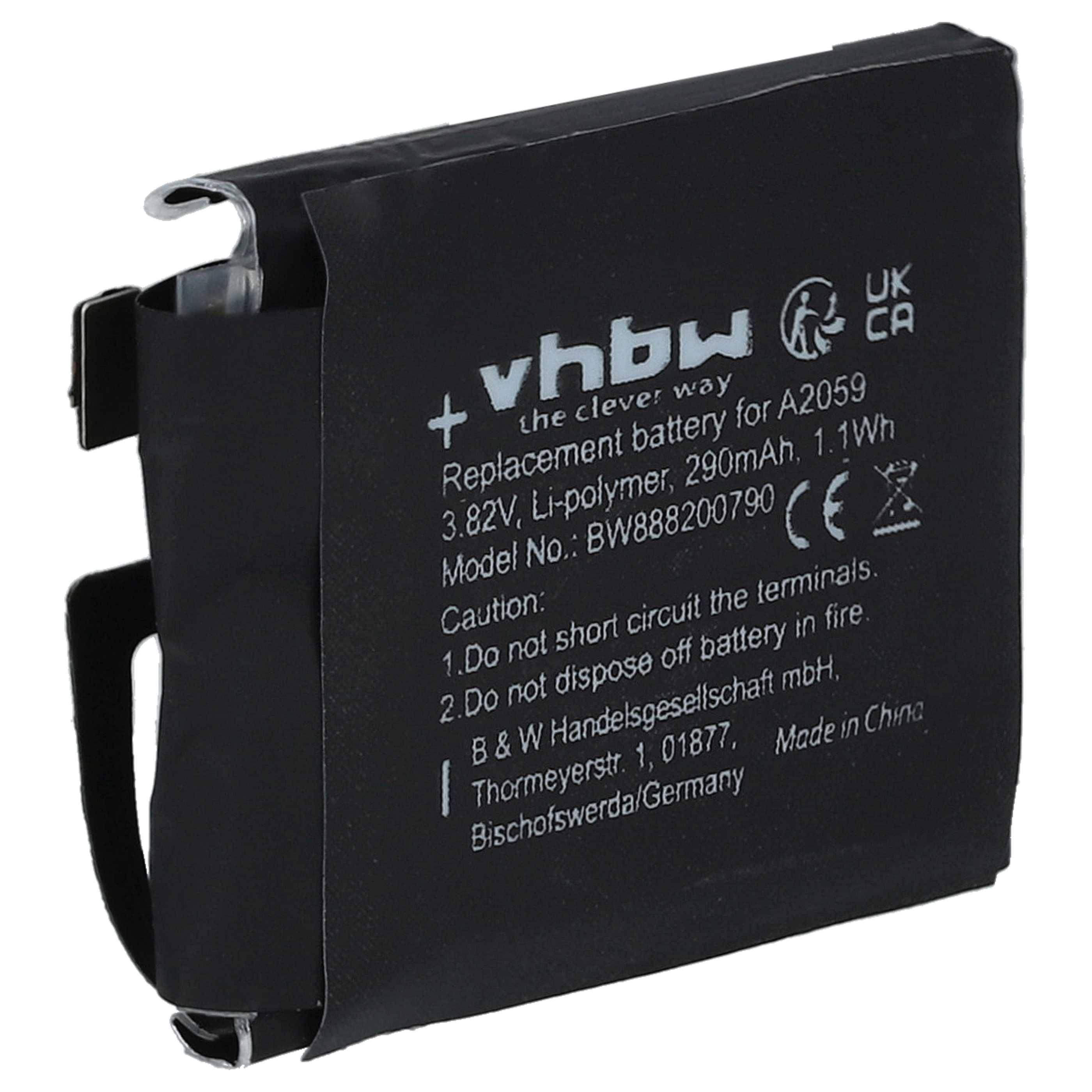 vhbw Akku kompatibel mit Apple Watch Serie 4 44mm, A1976 Smartwatch Uhr Fitnessarmband (290 mAh, 3,82 V, Li-Polymer)