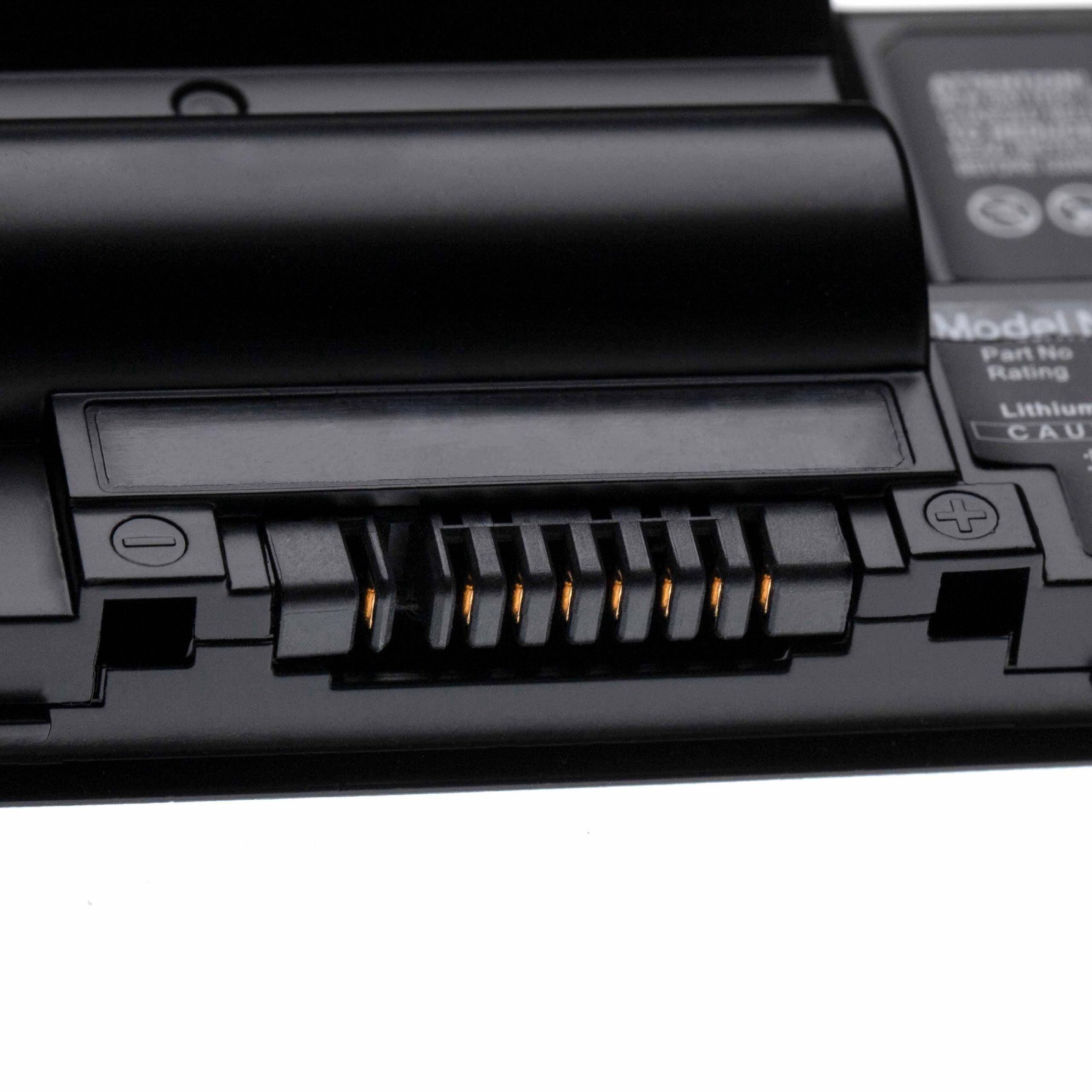 Nahaufnahme eines Lithium-Batterie-Pack-Steckers mit Metallkontakten, Teil eines größeren elektronischen Geräts.
