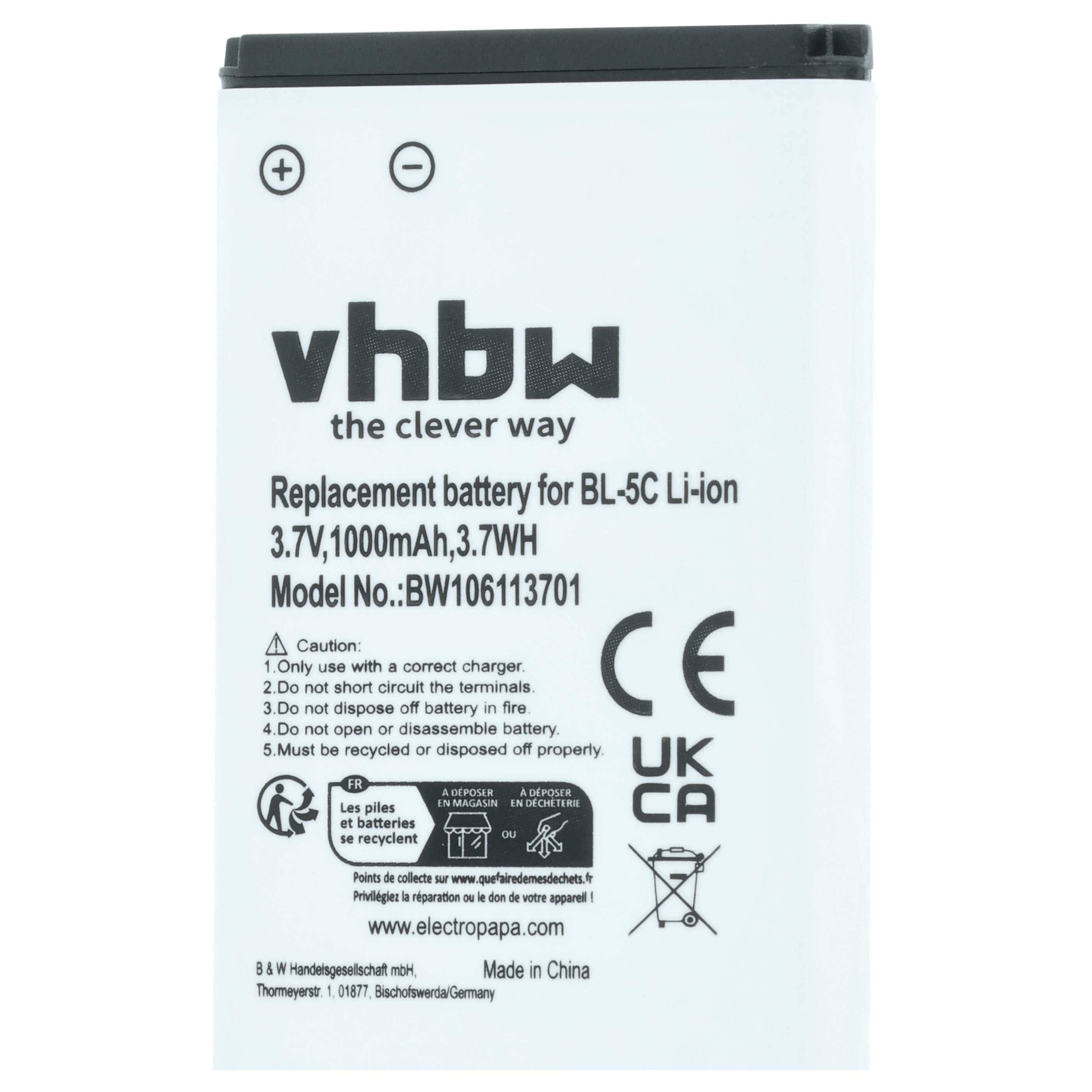 vhbw 3x Akku kompatibel mit Adapt BT Bluetooth BT74R, BT77 Handy Smartphone Telefon (1000 mAh, 3,7 V, Li-Ion)