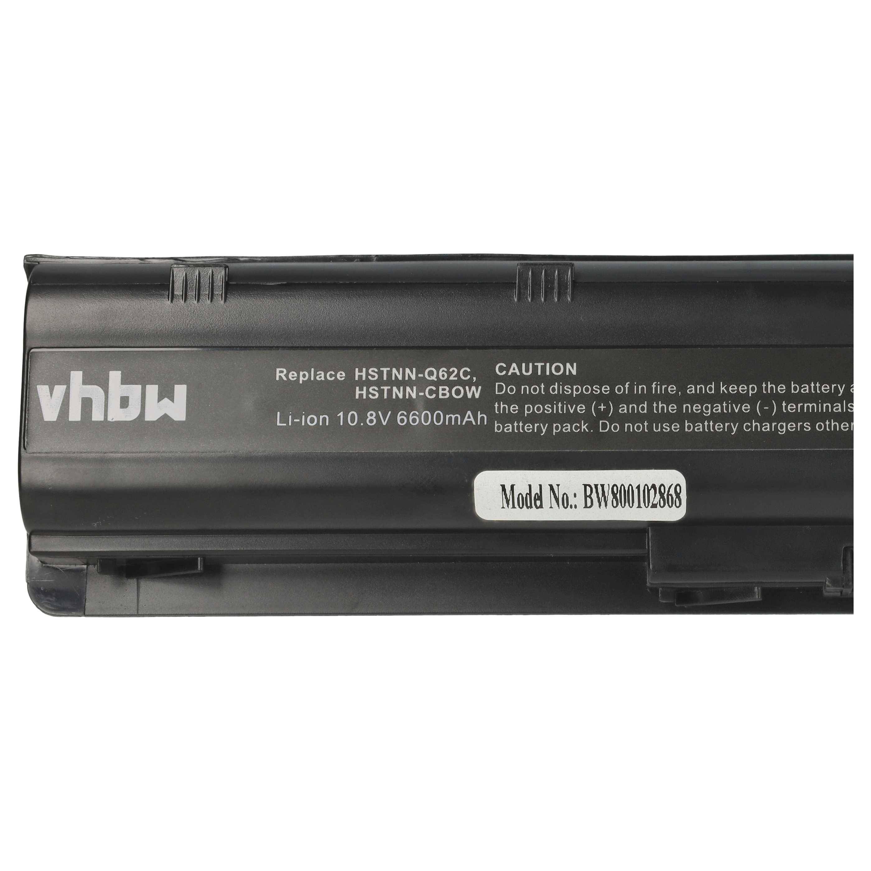 vhbw 1x Akku kompatibel mit HP / CompaQ Presario CQ62-200SG, CQ62-105TX, CQ62-114TX, CQ62-111TU Notebook (6600 mAh, 10,8 V, Li-Ion)