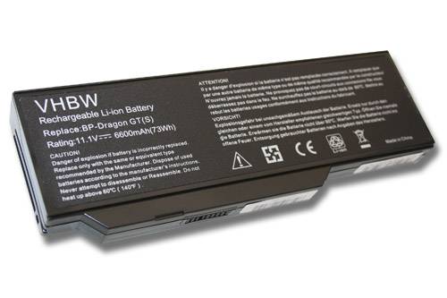 vhbw Akku kompatibel mit Mitac MiNote 8207I, 8227, 8207, 8207D, 8000, 9070D, 8807, 9070 Notebook (6600 mAh, 11,1 V, Li-Ion)